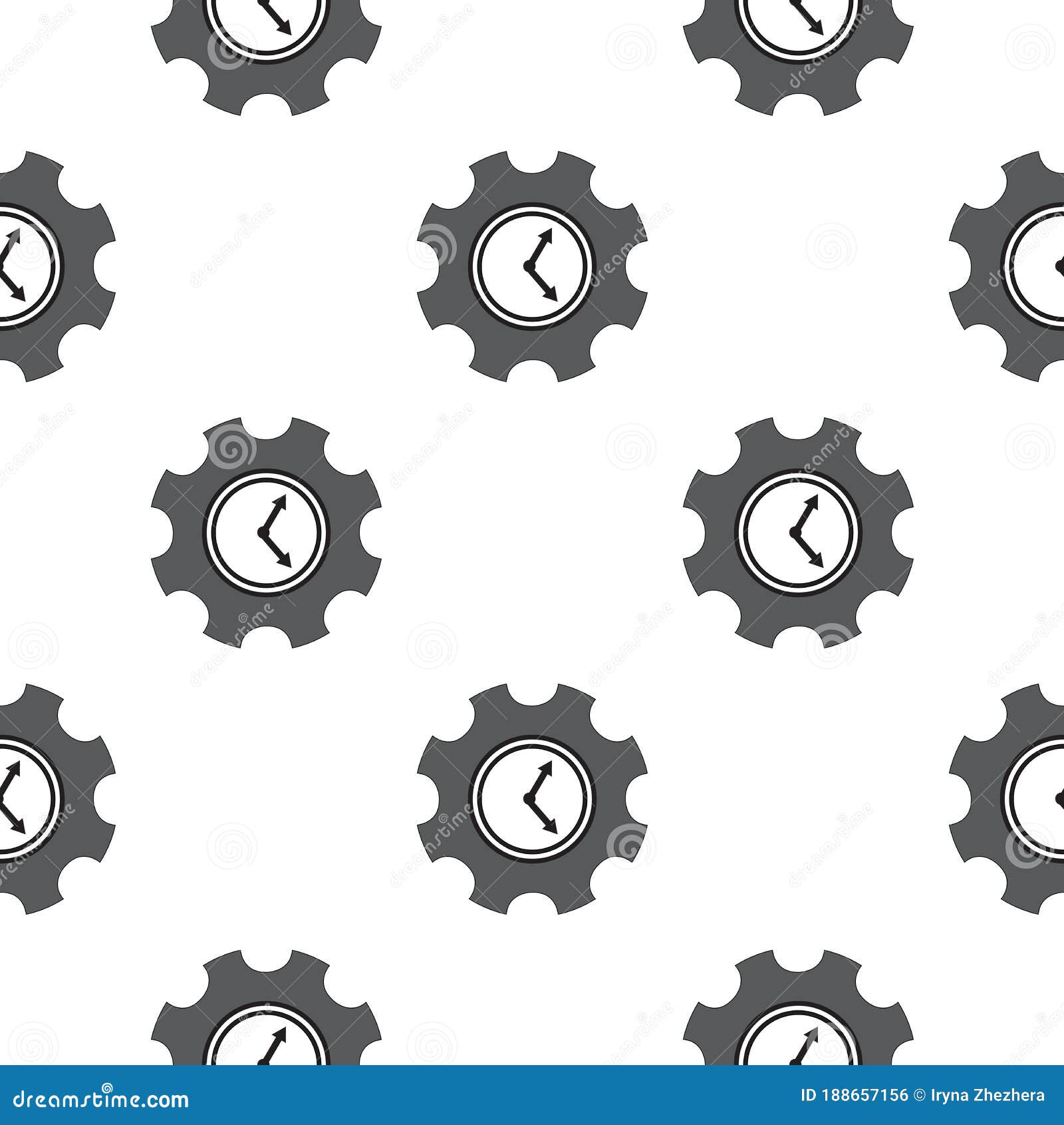 Gear Clock Pattern Seamless. Time, Watch, Schedule, Business