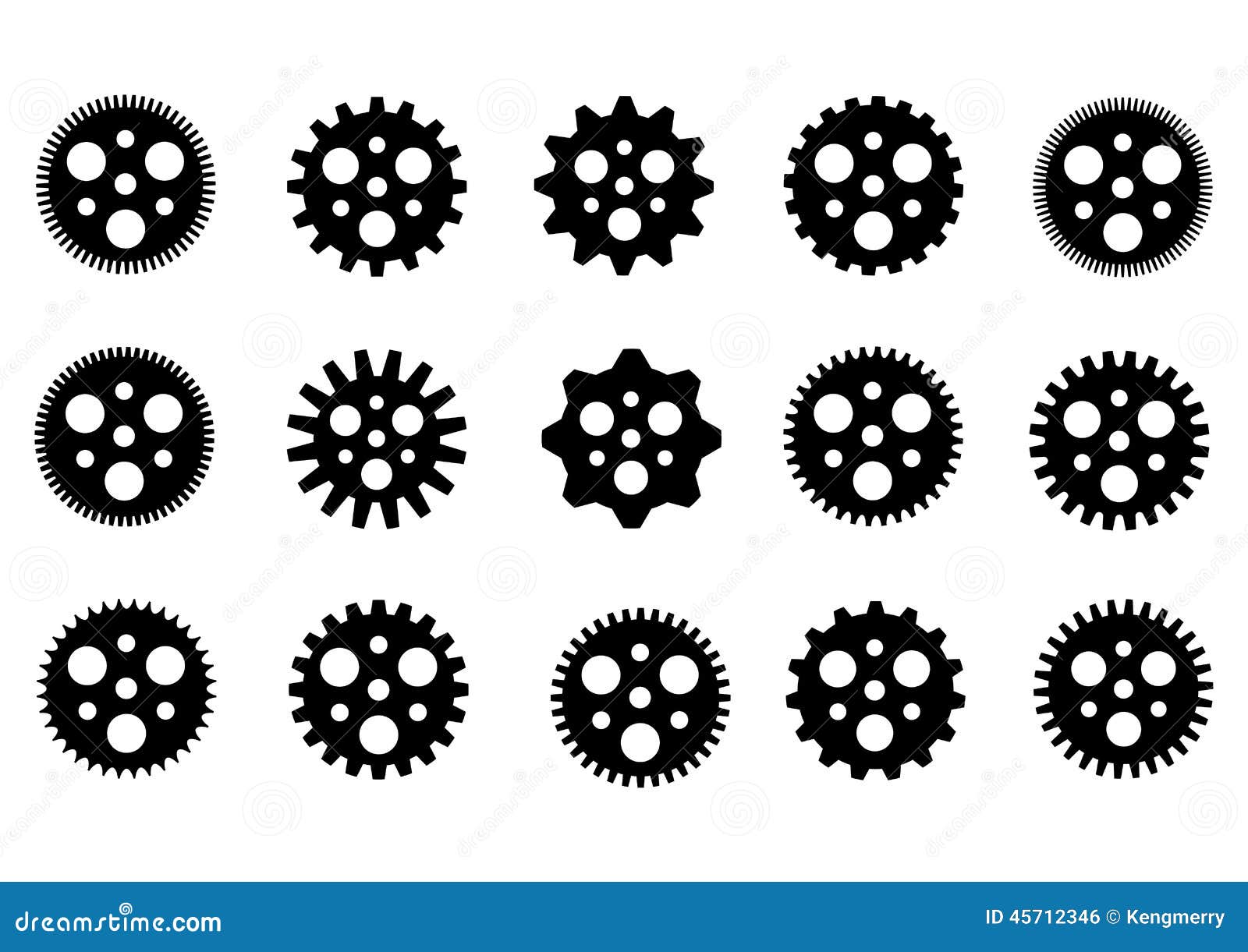 Gear Collection Machine Gear Stock Vector Illustration of metallic