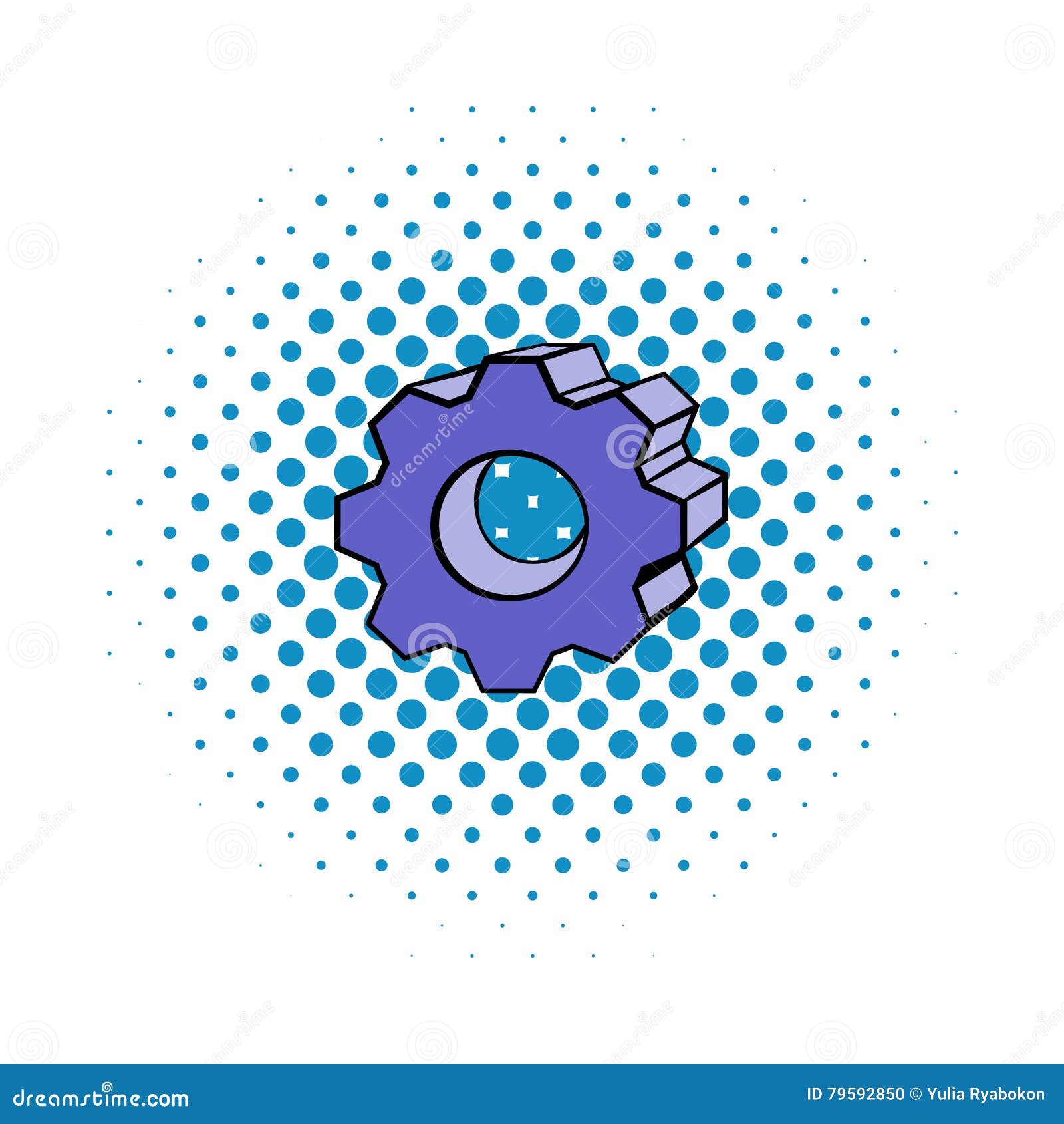 Gear comics icon stock vector. Illustration of mechanism 79592850