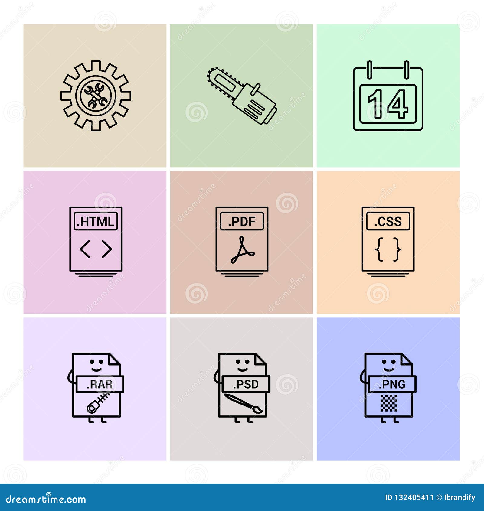 Gear Cutter Calender Html File Pdf File Css File Com Stock Vector Illustration Of Photoshop Icons