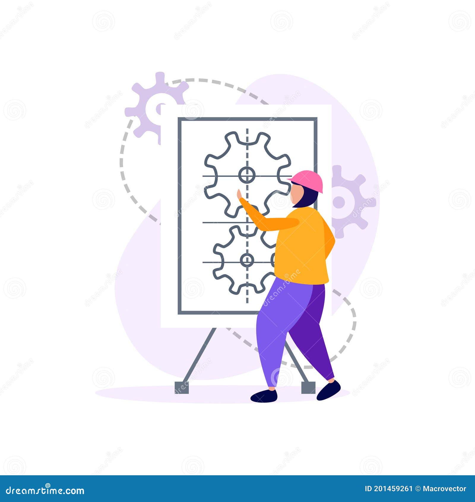 Gear Design Engineering Composition Stock Vector Illustration of