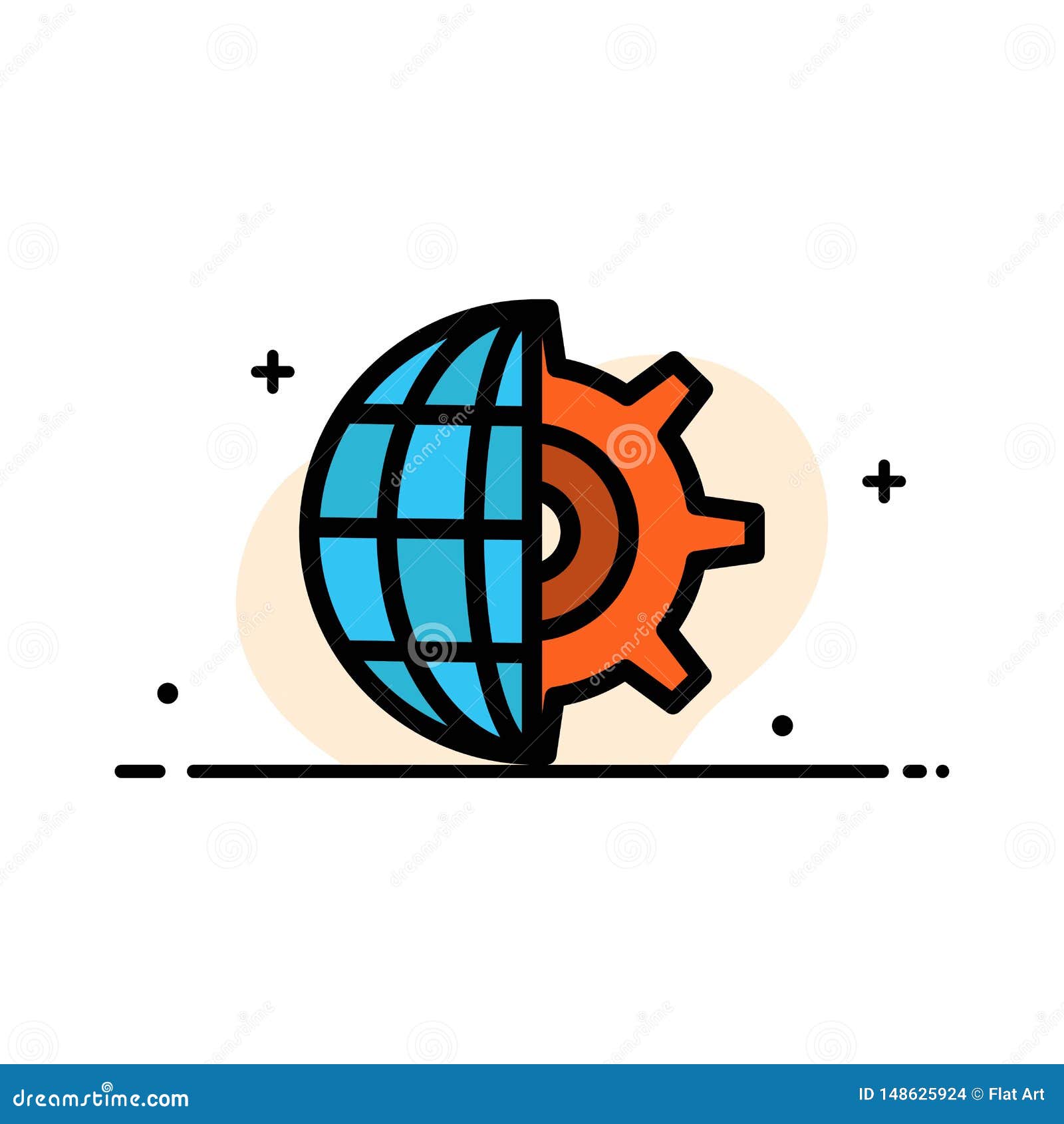 Gear Globe Setting  Business Business Flat Line Filled 