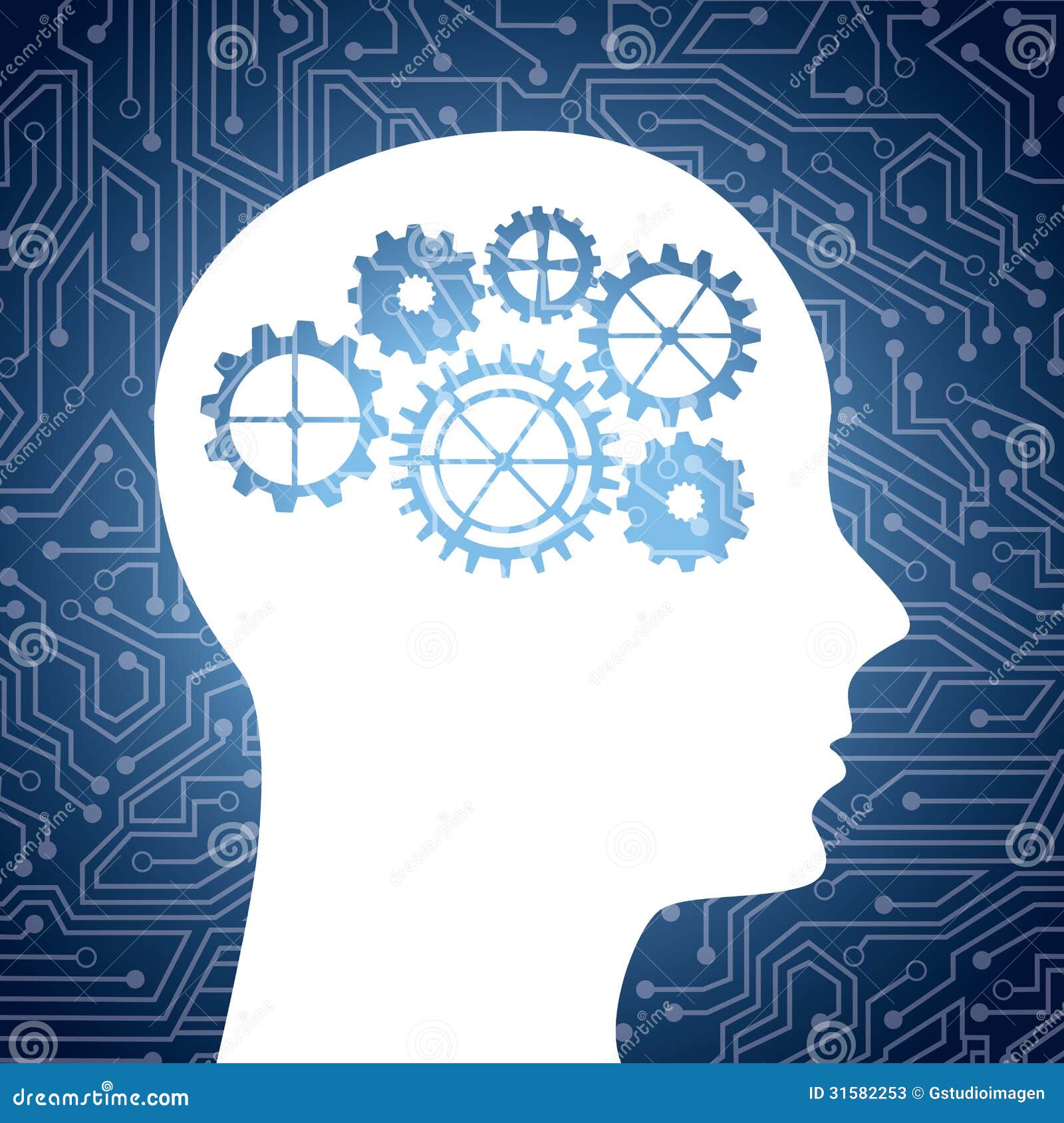 Gear head stock vector. Illustration of adult, creativity - 31582253