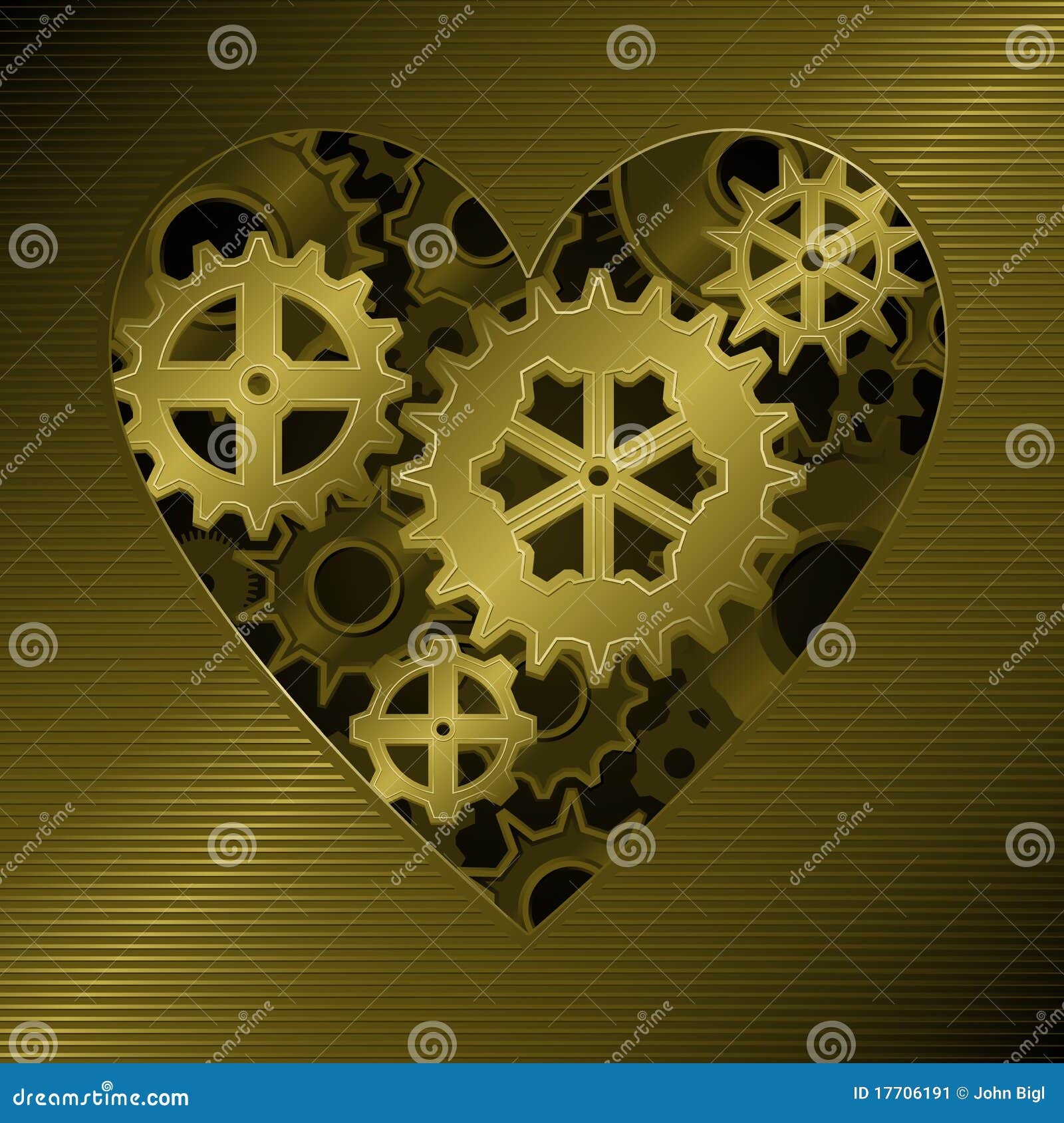 Gear heart stock vector. Illustration of tock, mechanized 17706191
