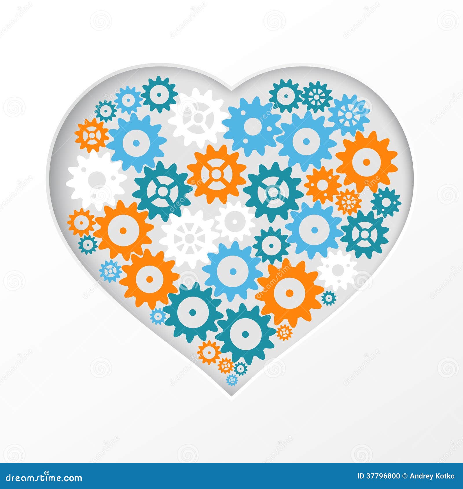 Gear heart. stock vector. Illustration of industrial 37796800