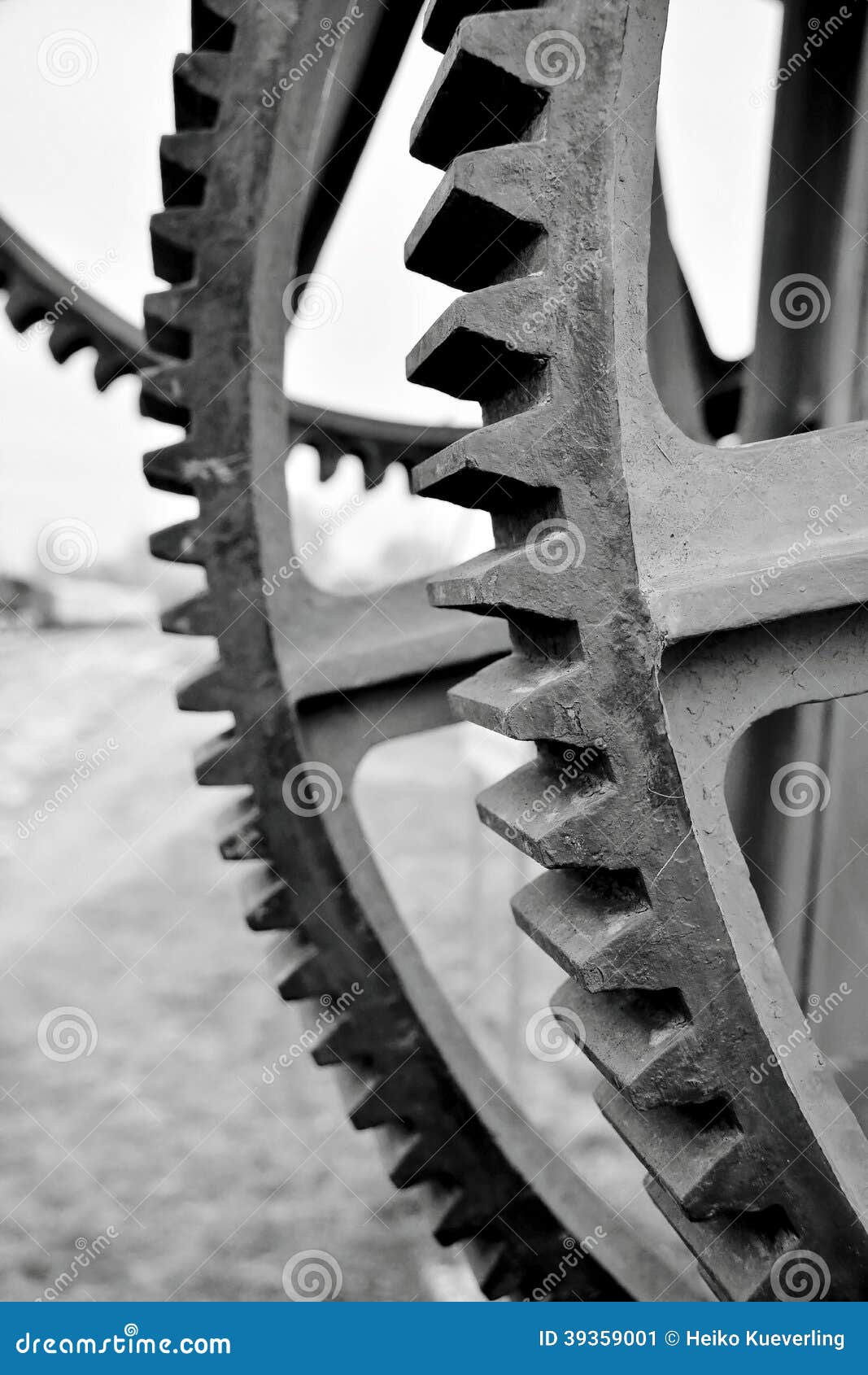 Gear at a historic crane in the port of Magdeburg