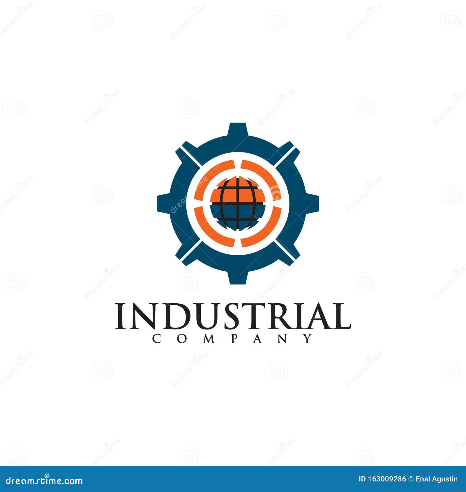 Gear Icon Logo Design for Industrial Company Stock Illustration
