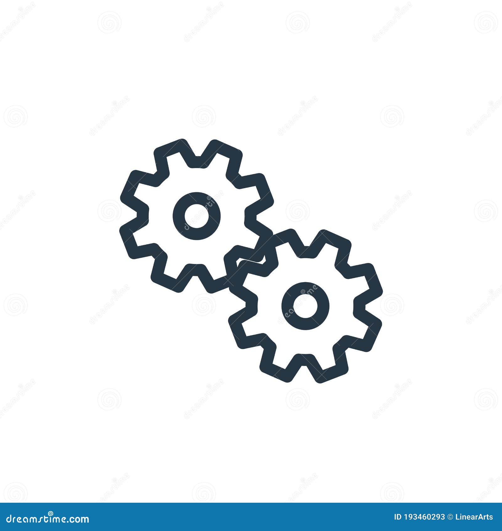 gear icon  from marketing business concept. thin line  of gear editable stroke. gear linear sign for use on web
