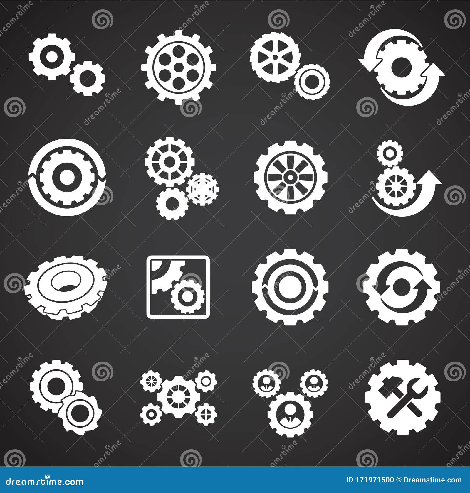 gear icons set on background for graphic and web . creative  concept  for web or mobile app.