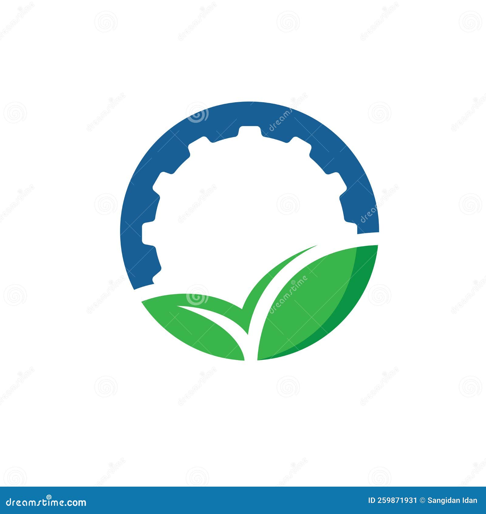 Gear Leaf Icon Vector Illustration Concept Design Template Stock Vector