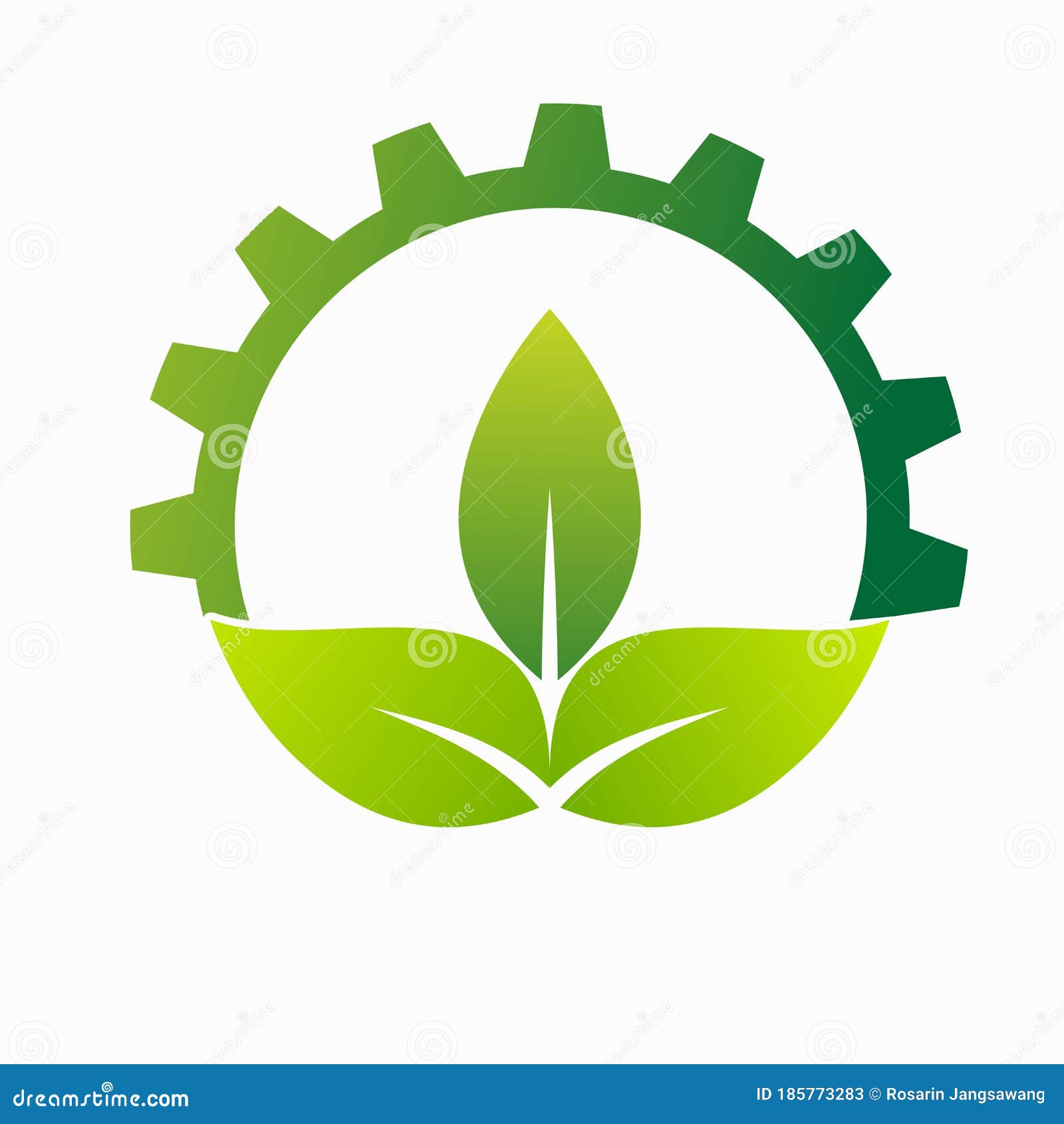 Gear and Leaf Logo Vector stock vector. Illustration of vector 185773283