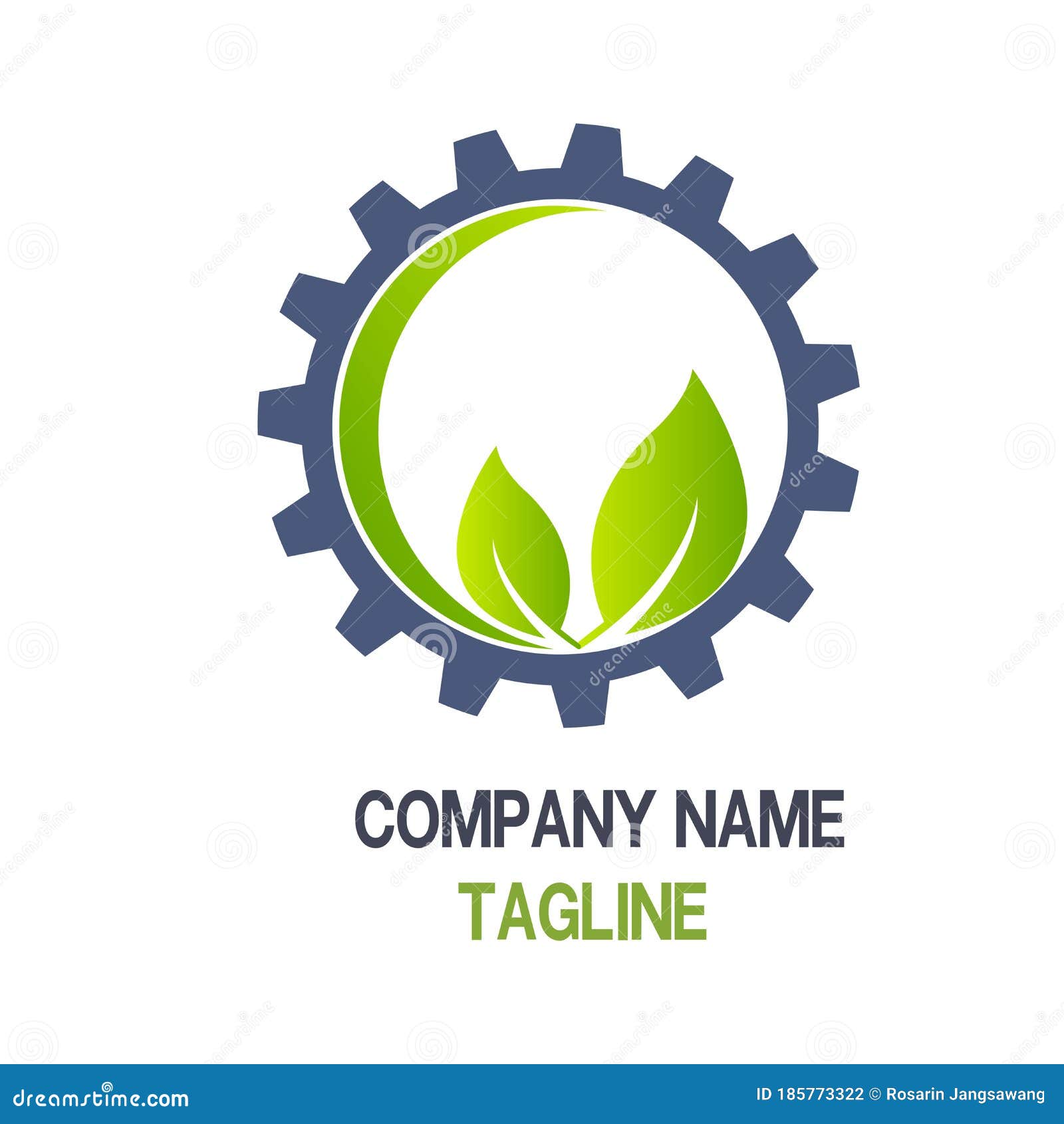 Gear and Leaf Logo Vector stock vector. Illustration of symbol 185773322