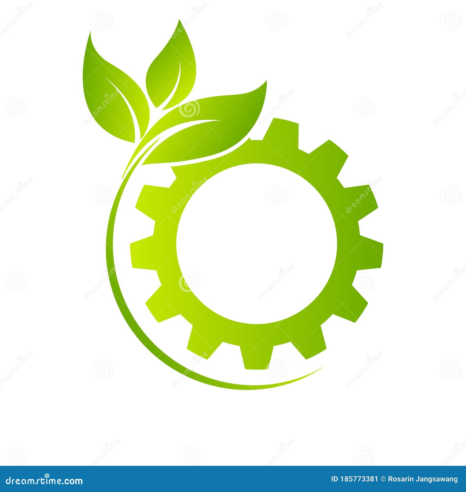 Gear and Leaf Logo Vector stock vector. Illustration of machinery