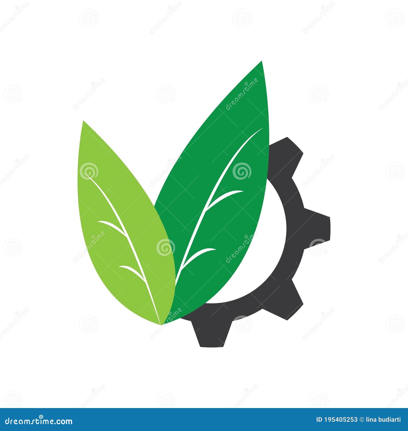Gear leaf logo stock illustration. Illustration of circle 195405253