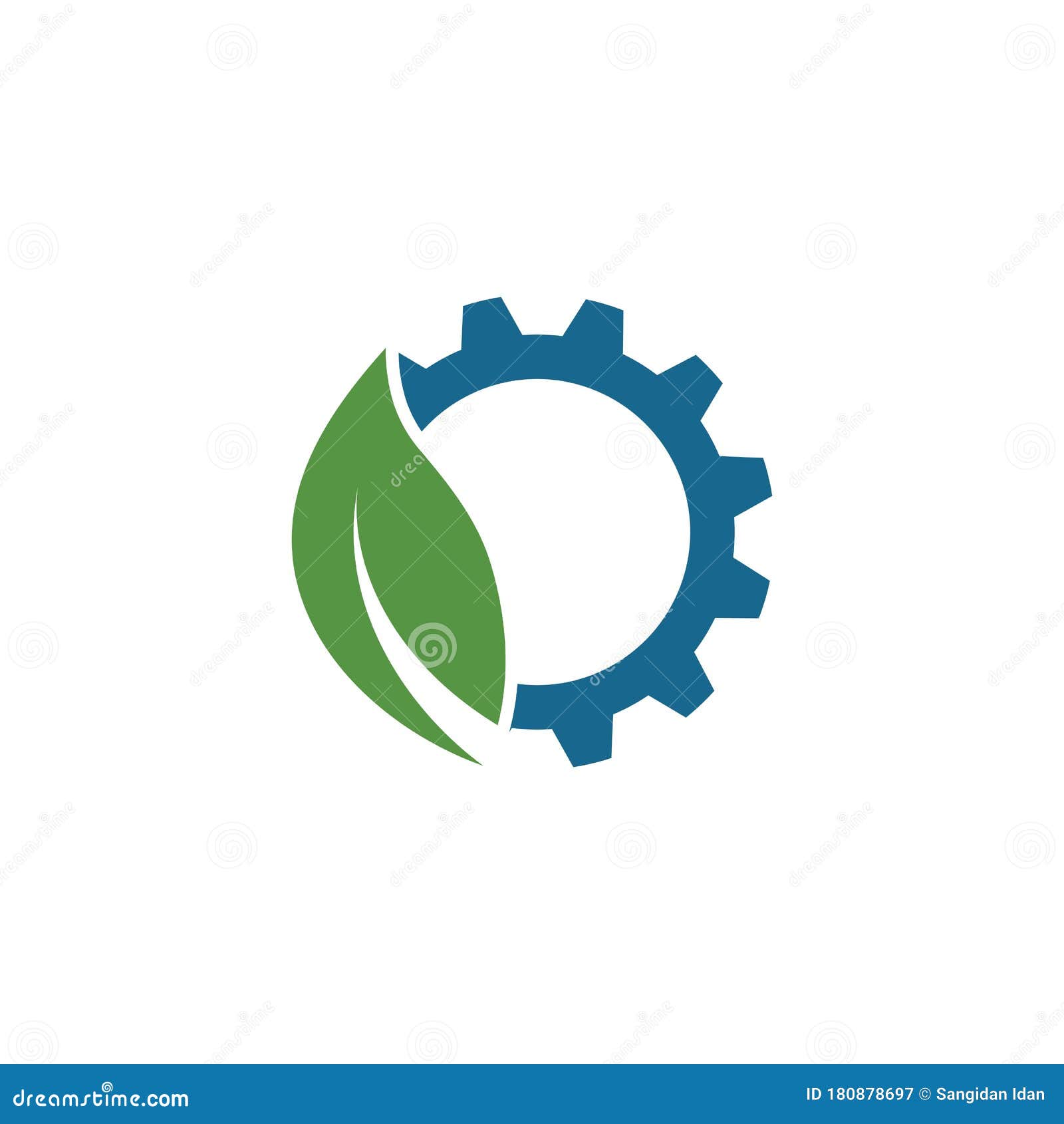 Gear Leaf Vector Icon Illustration Design Stock Vector Illustration