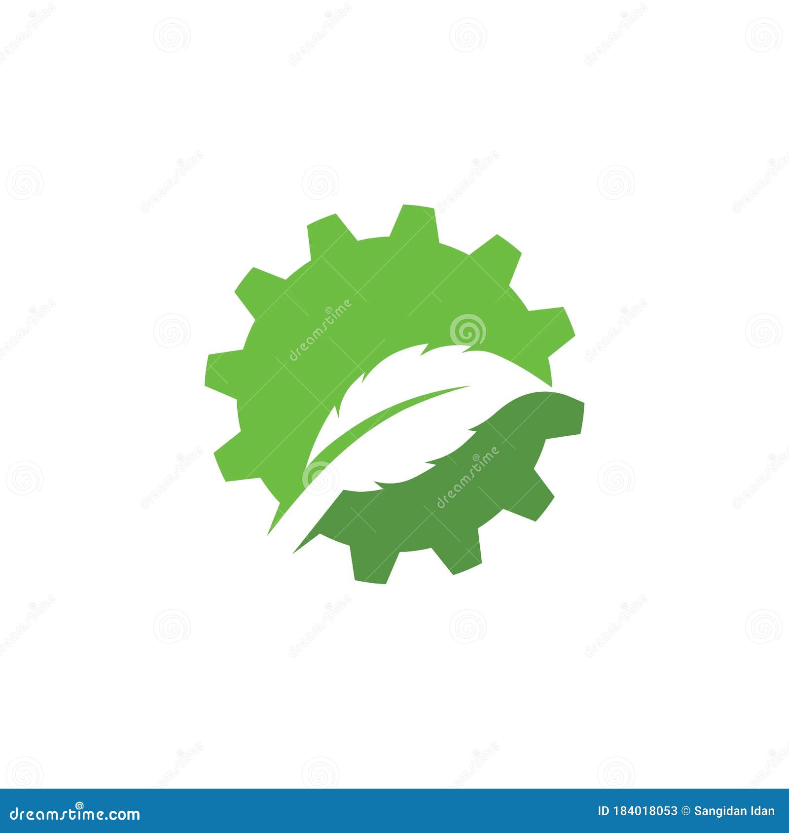 Gear Leaf Vector Icon Illustration Design Stock Vector Illustration
