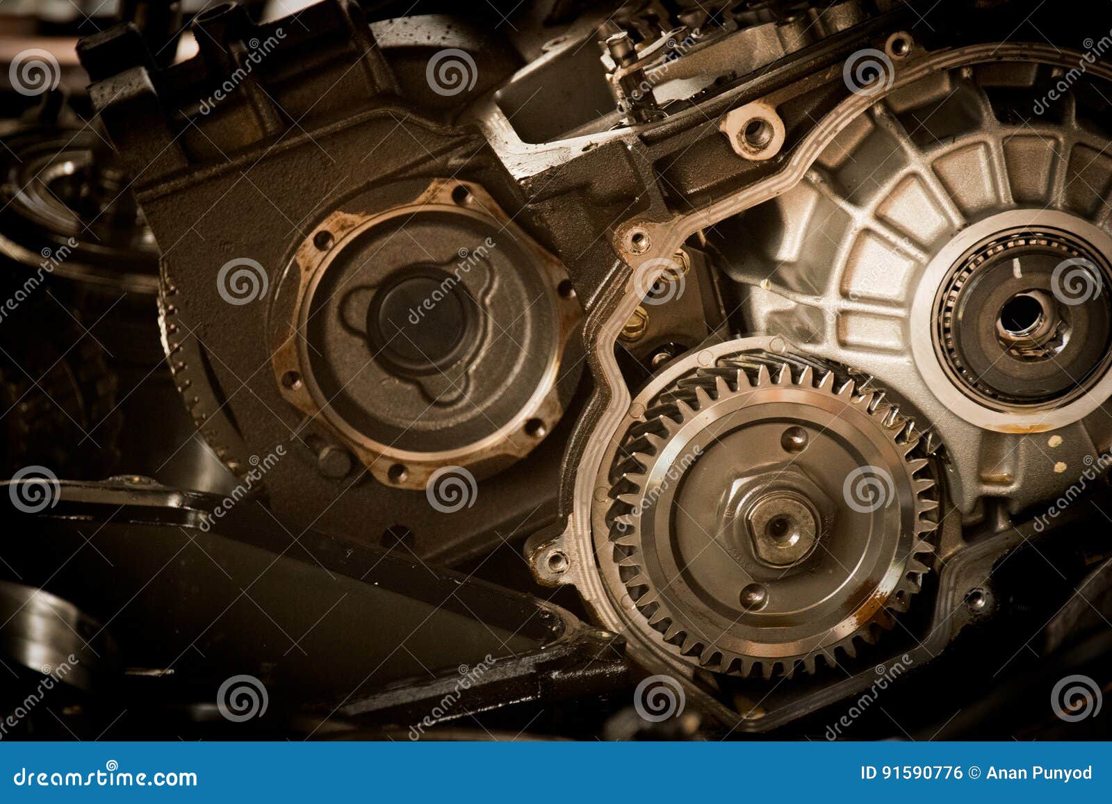 gear motor in the engine cars abstract background