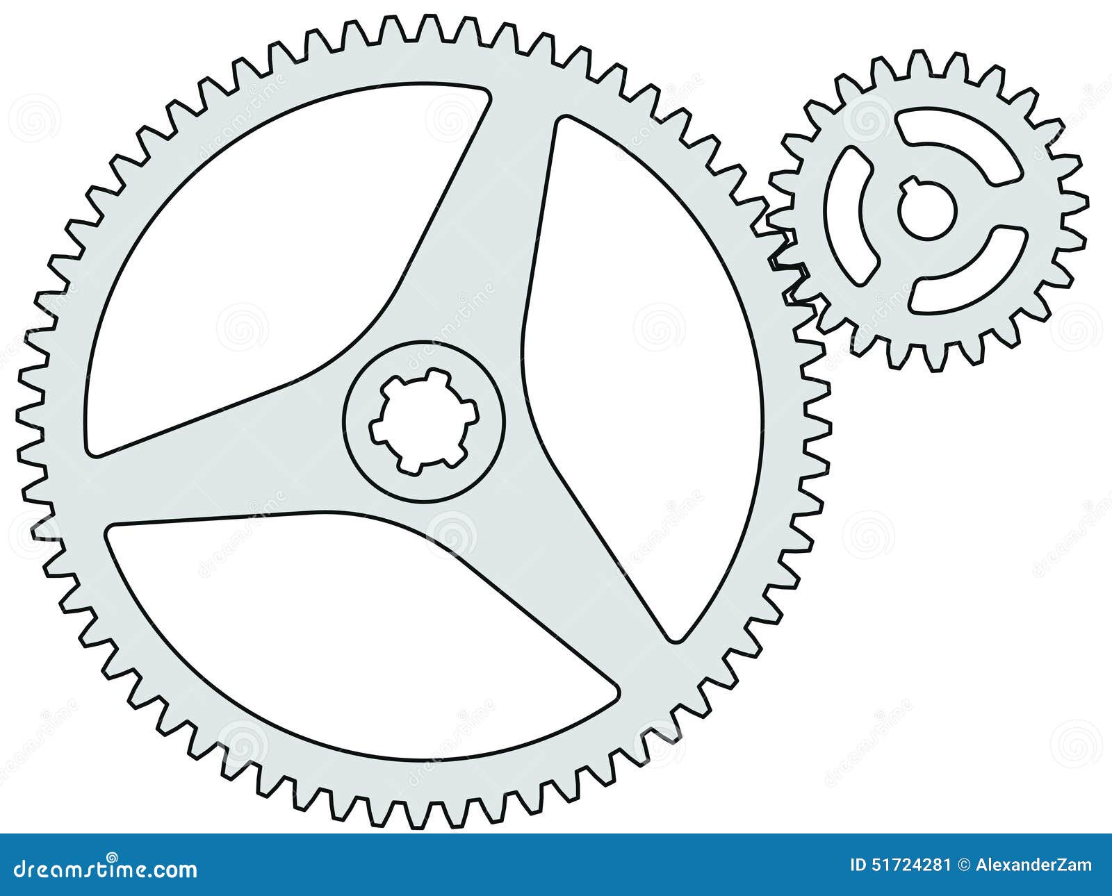 Gear pair stock vector. Illustration of circle, gearing - 51724281