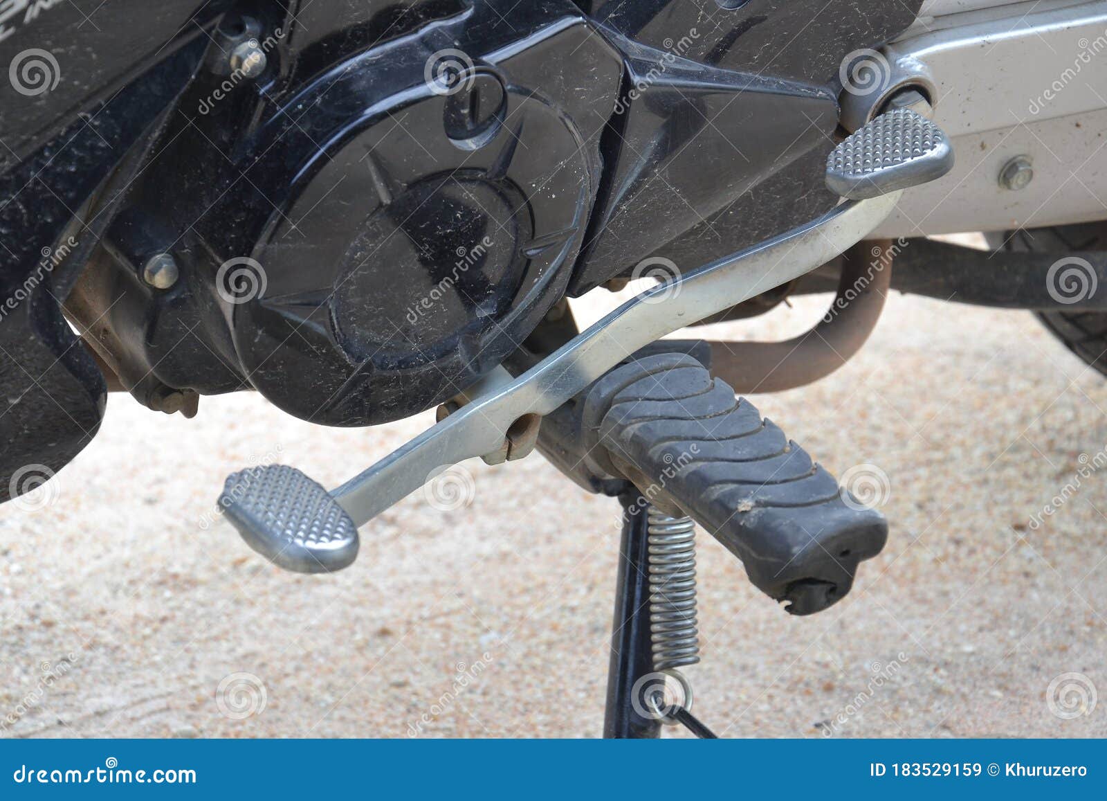 Gear pedal of motorcycle stock image. Image of tough - 183529159