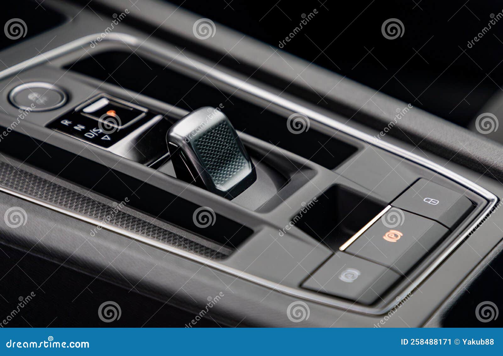 Gear shift in a car stock image. Image of detail, buttons 258488171