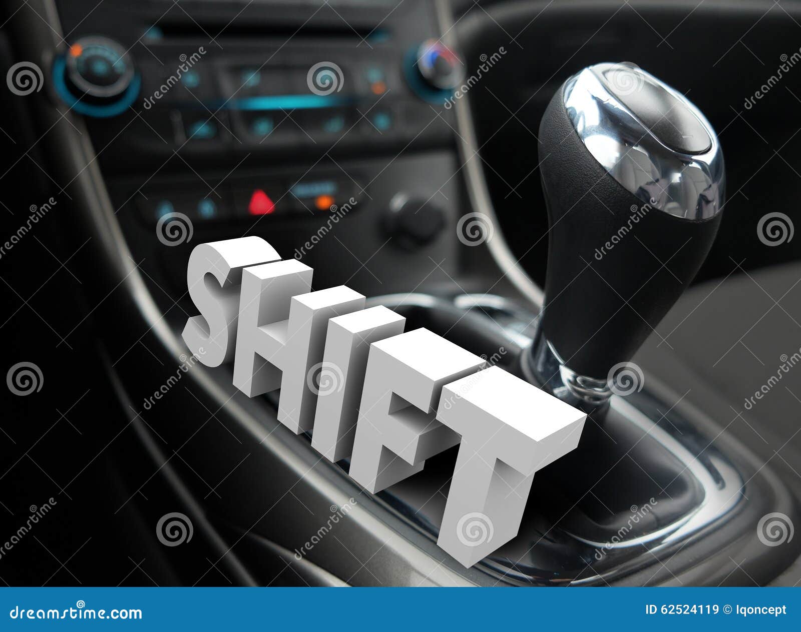 Gear Shift Driving Car Auto Change Direction Reverse Course Stock