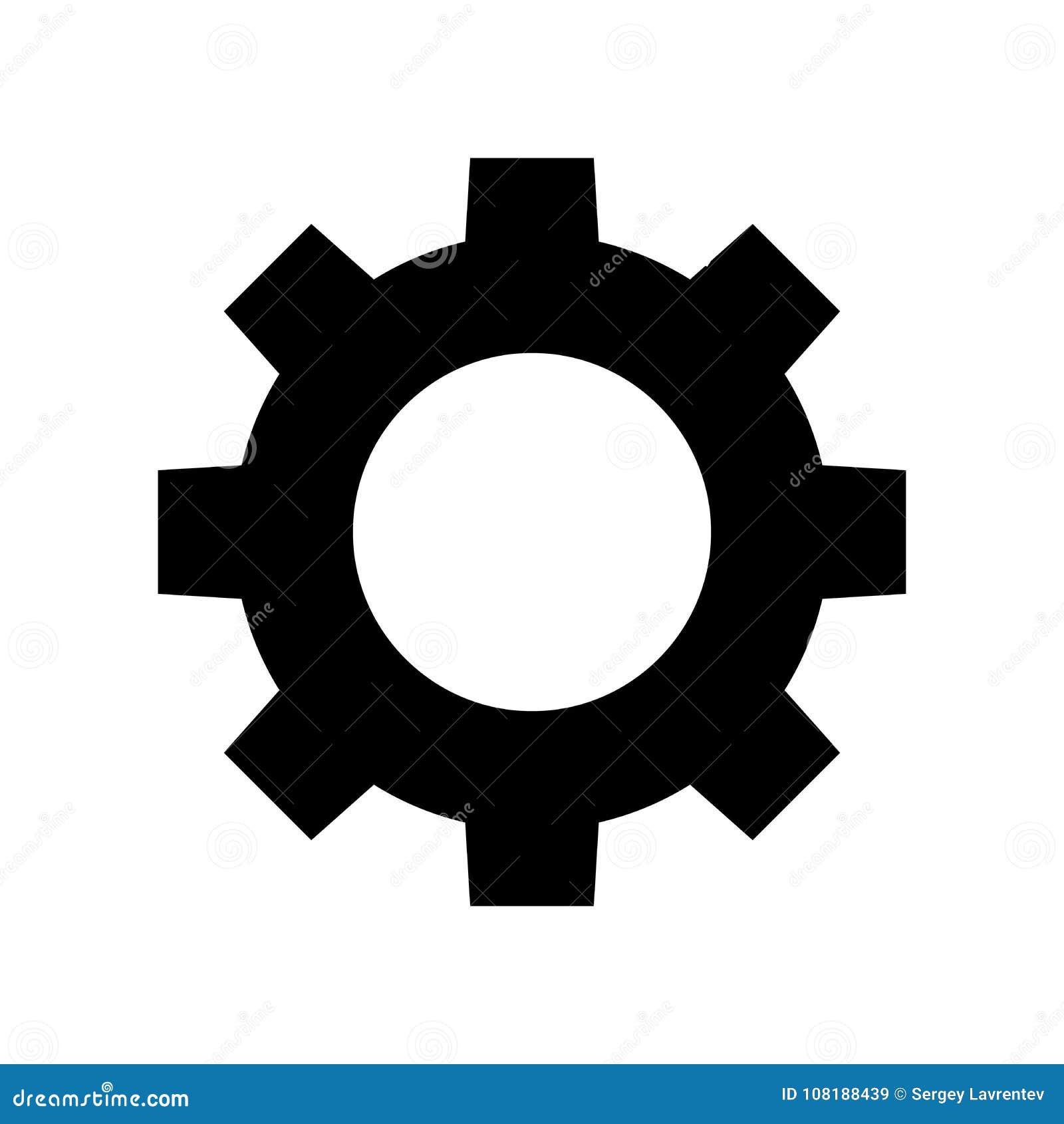 Gear vector icon stock vector. Illustration of circle - 108188439