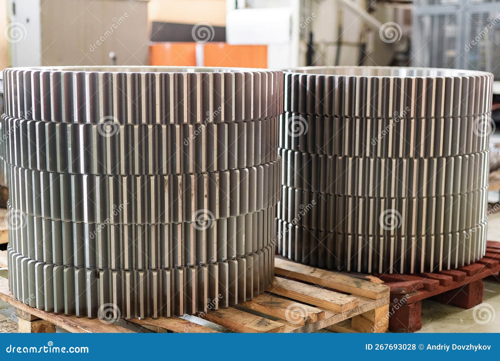Gear Wheels in Stock after Cutting a Tooth on a Gear Cutting Machine Stock Photo Image of