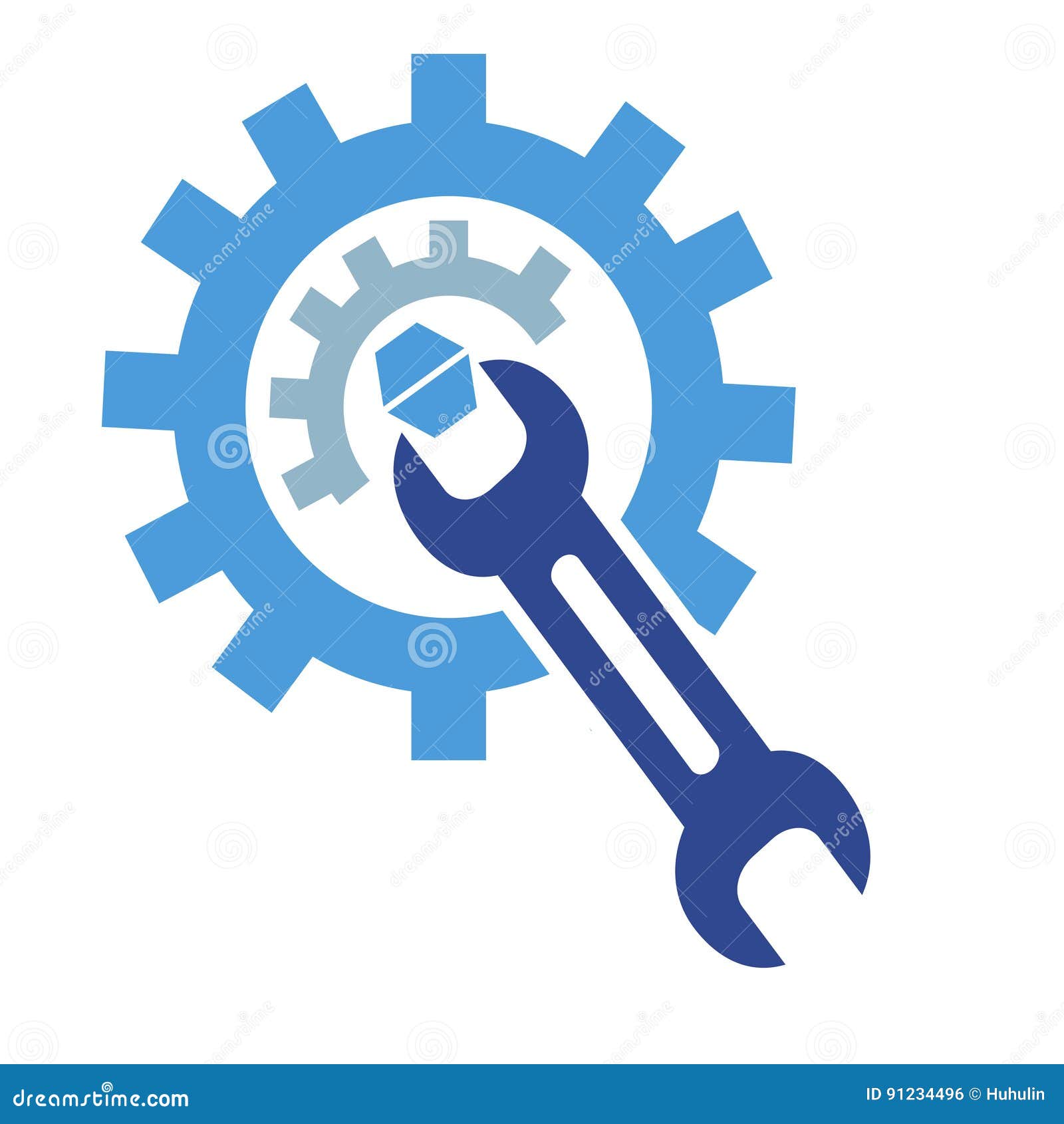 The gear wrench logo stock vector. Illustration of center 91234496
