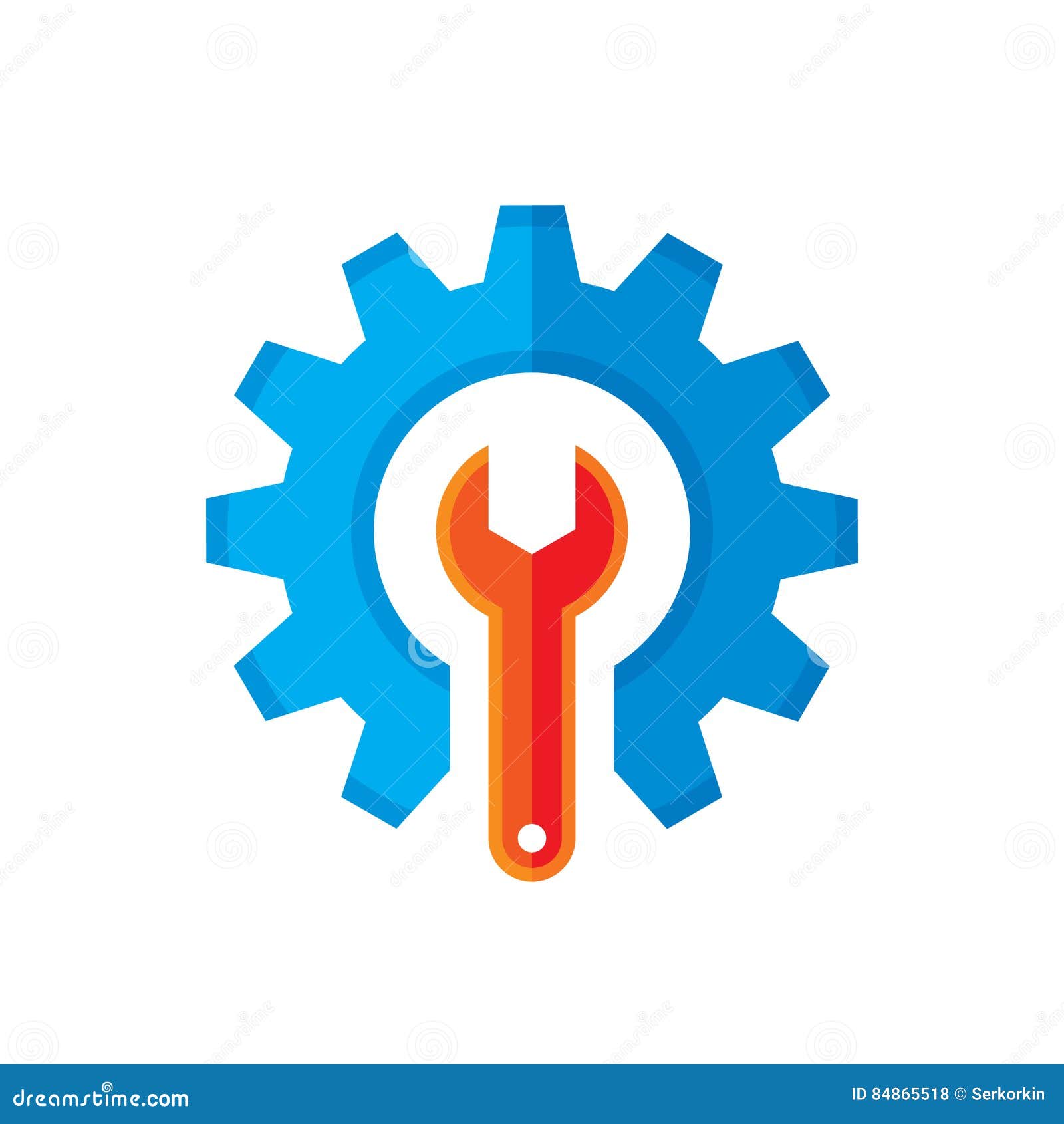 gear and wrench  logo template concept  in flat style. support icon. setting flat icon. cog sign. seo insignia