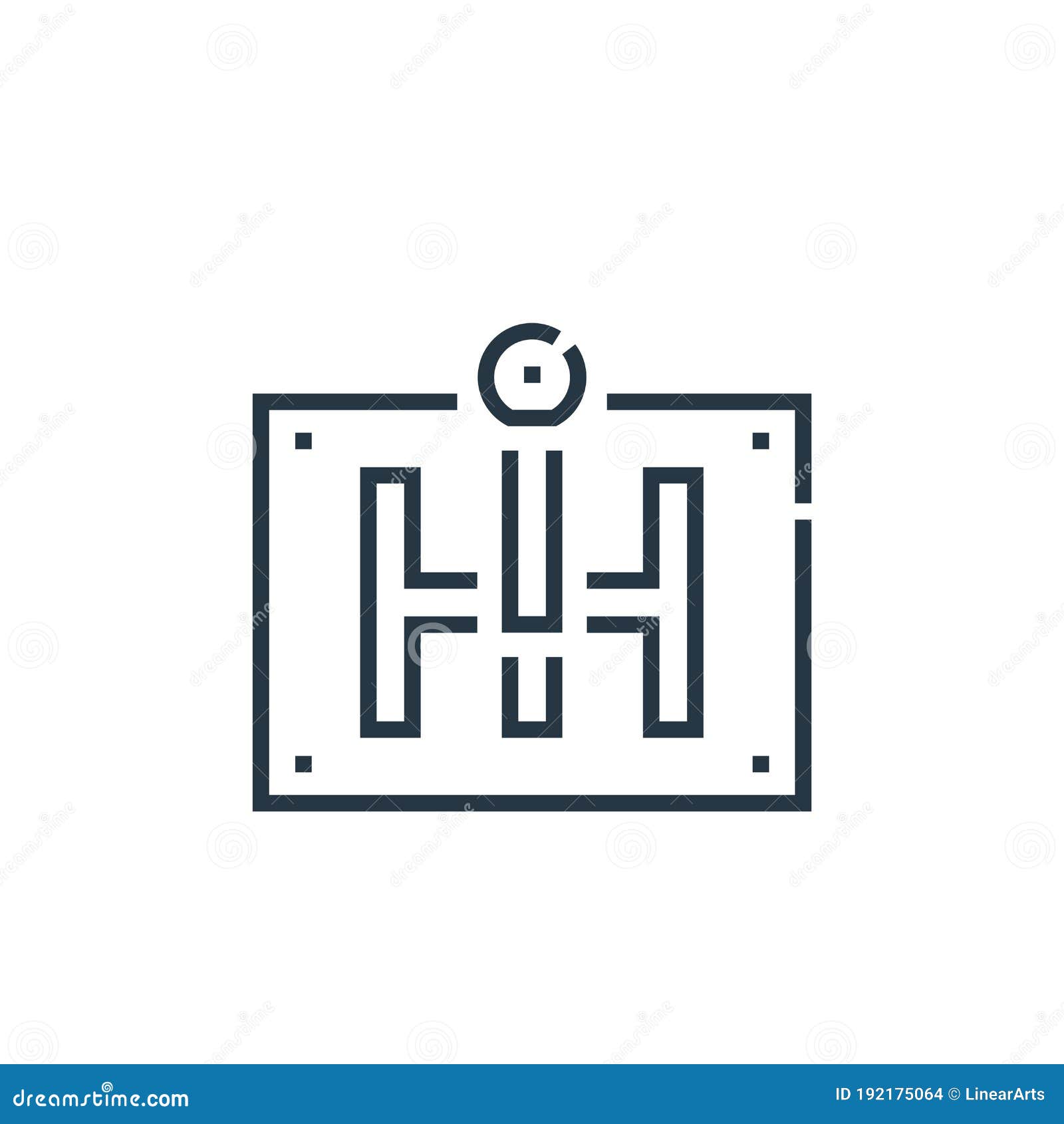 Gearbox Icon Vector from Driving School Concept. Thin Line Illustration