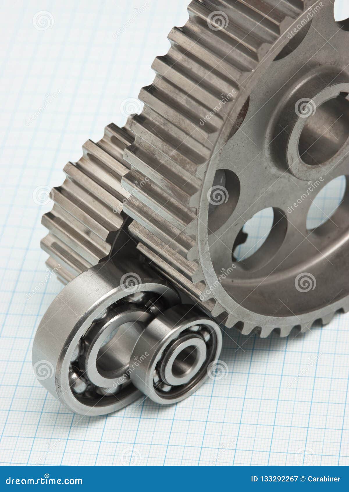 Gears and bearings stock image. Image of technology 133292267