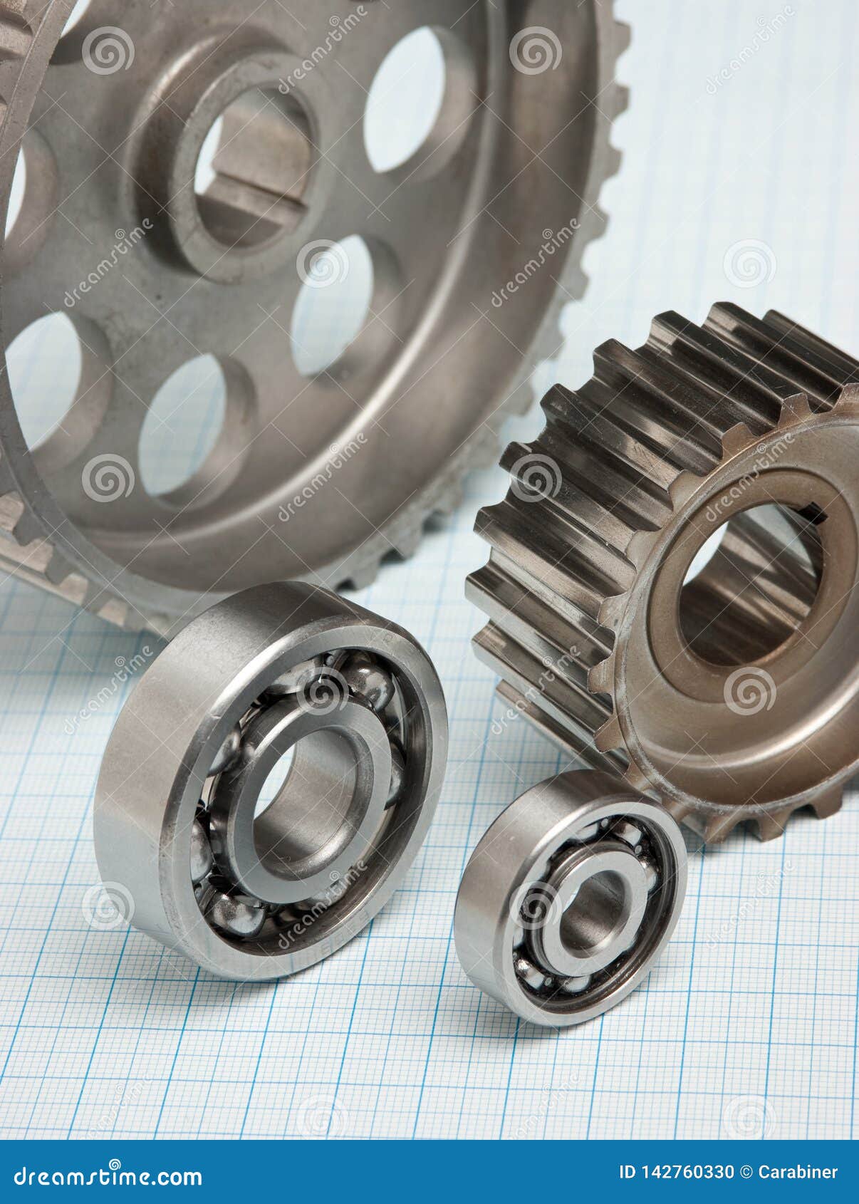 Gears and bearings stock photo. Image of construction 142760330