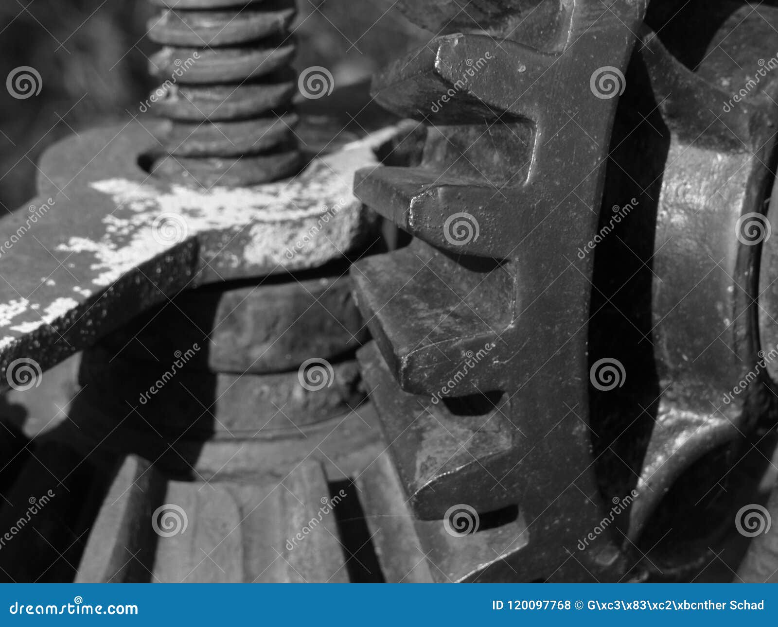 Gears in black and white stock photo. Image of gears - 120097768