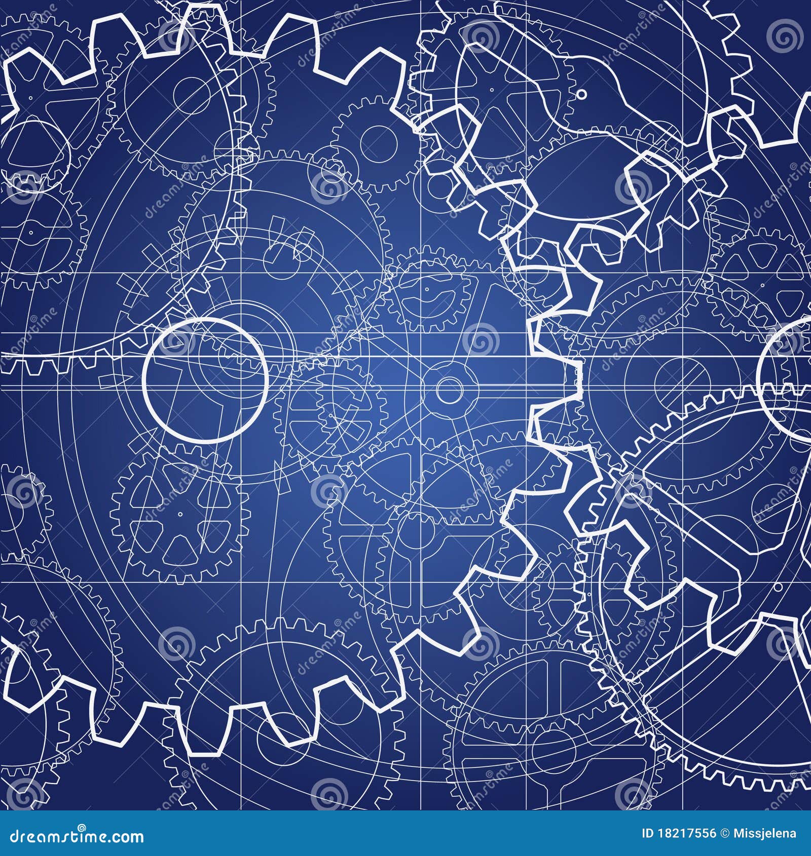 Gears blueprint stock vector. Image of blueprint, gear - 18217556