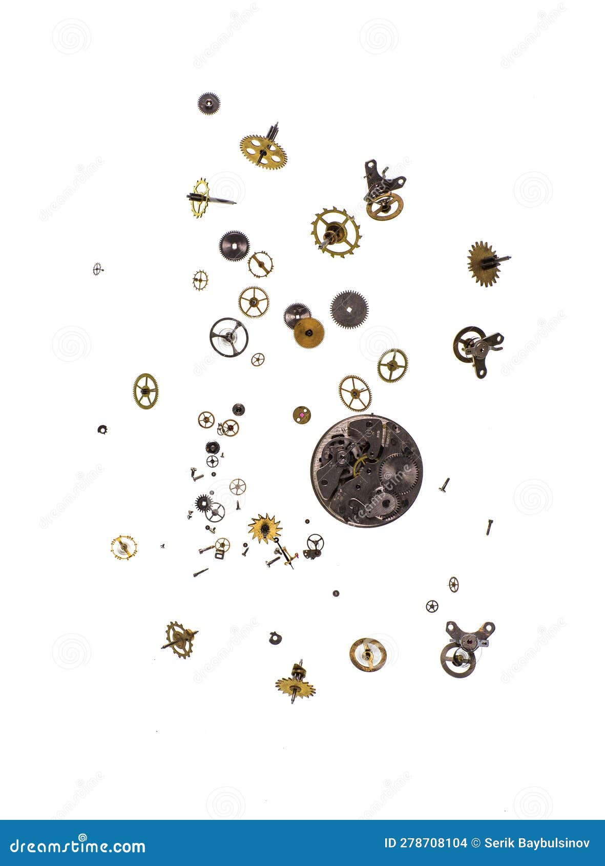 Gears and Clock Details on a White Stock Photo Image of gears, watch