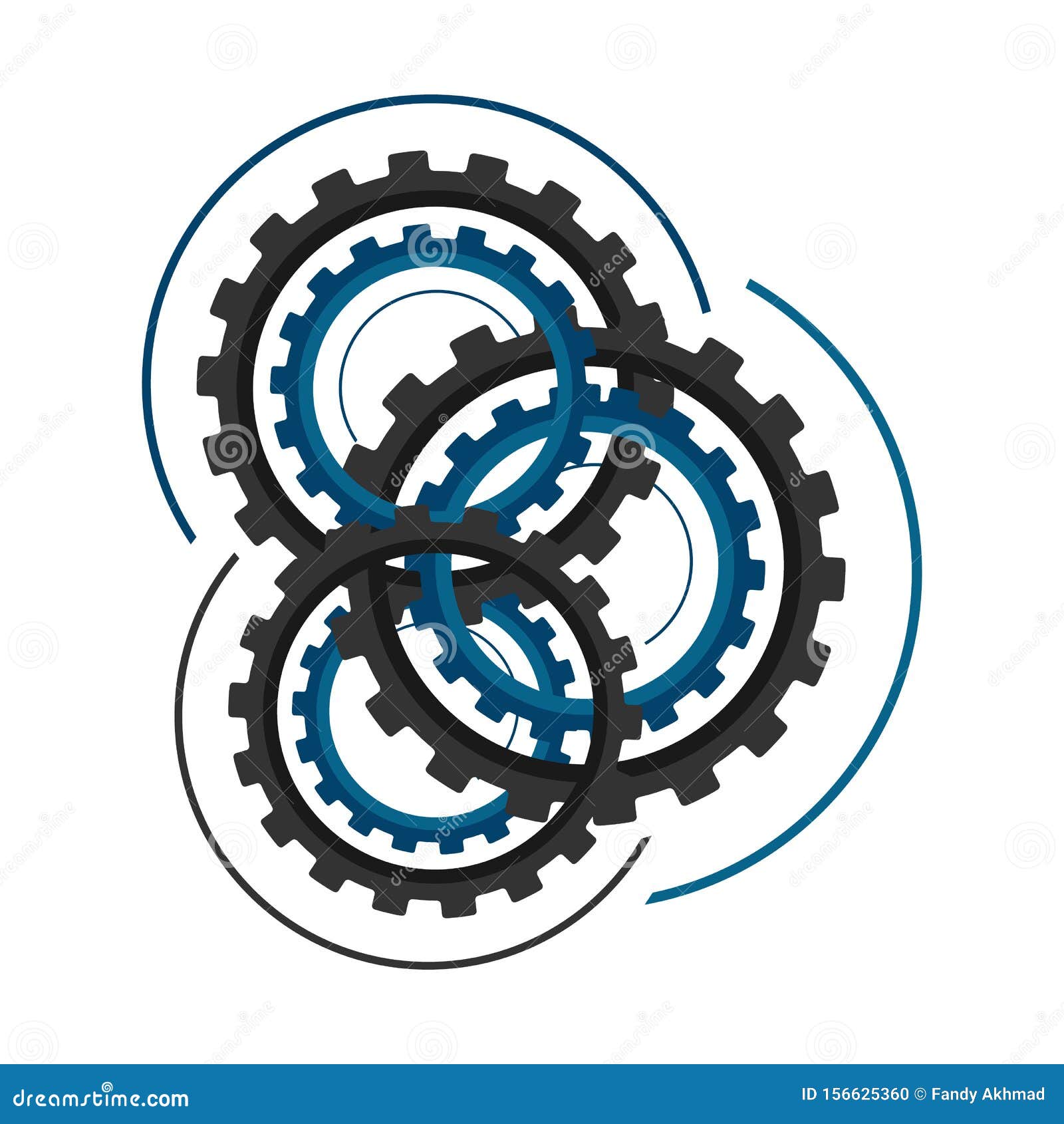 Gears and Cogs Vector Logo Design Icon Illustration Stock Vector