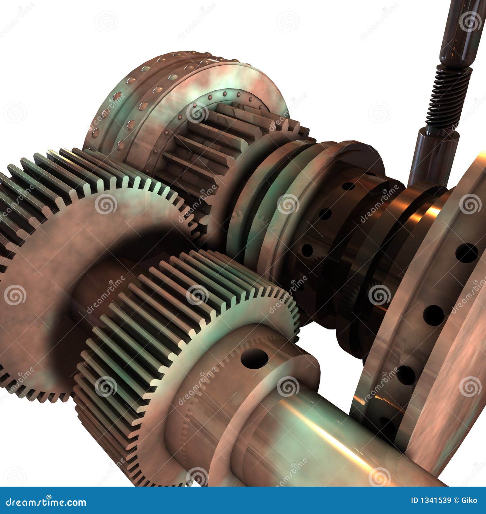 Gears and Cylinders 3D stock illustration. Illustration of mechanism