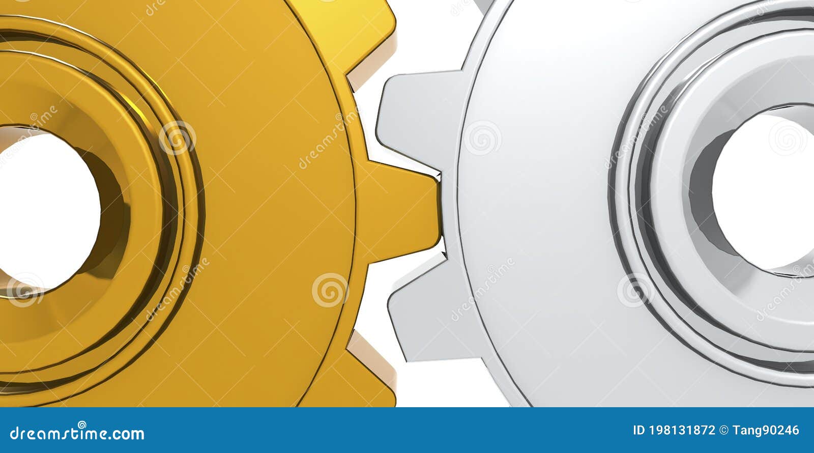 Gears Engaged in White Background Stock Illustration Illustration of
