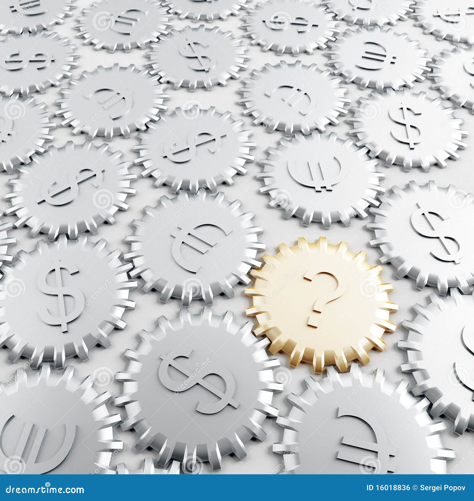 Gears with Financial Symbols Stock Illustration Illustration of coin