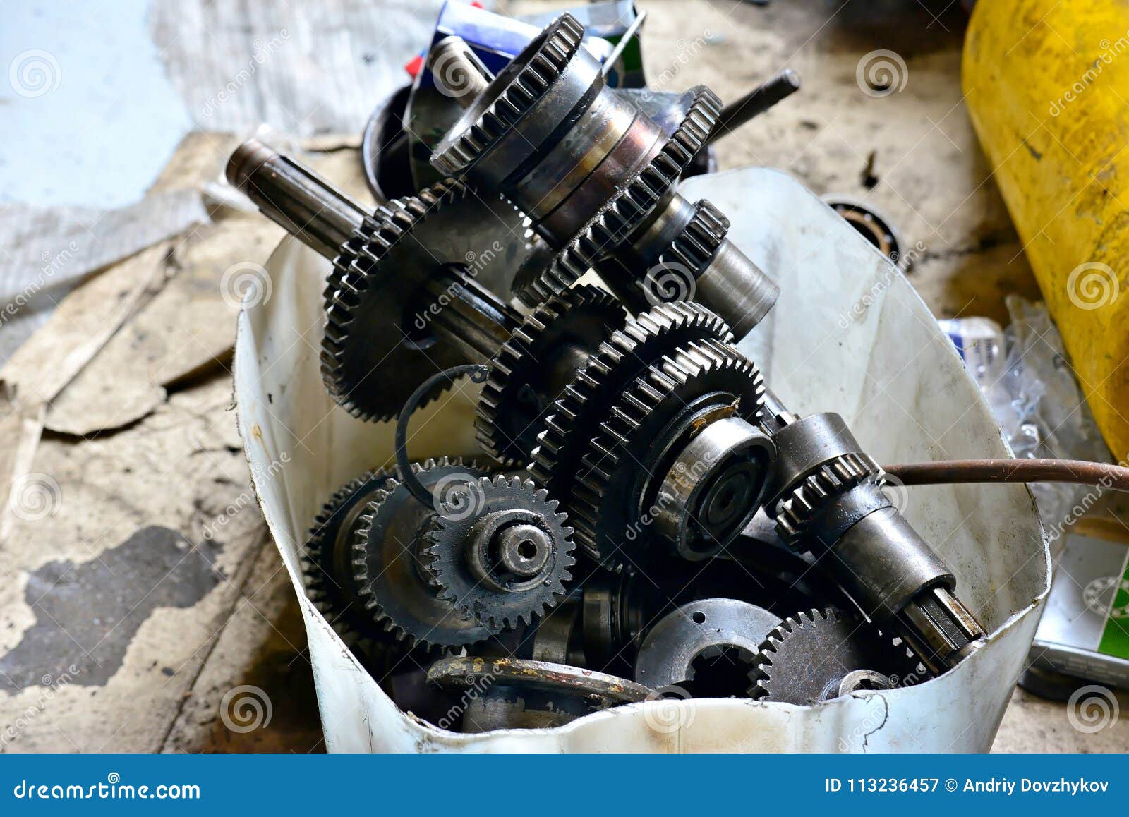 Gears after Repair in the Stock Image Image of background