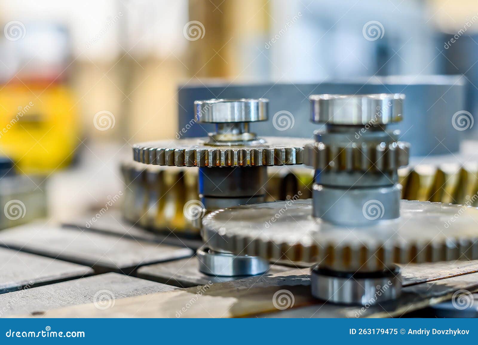 gears for transmission of speeds and revolutions with bearings of a cnc machine tool. mixed equipment repair