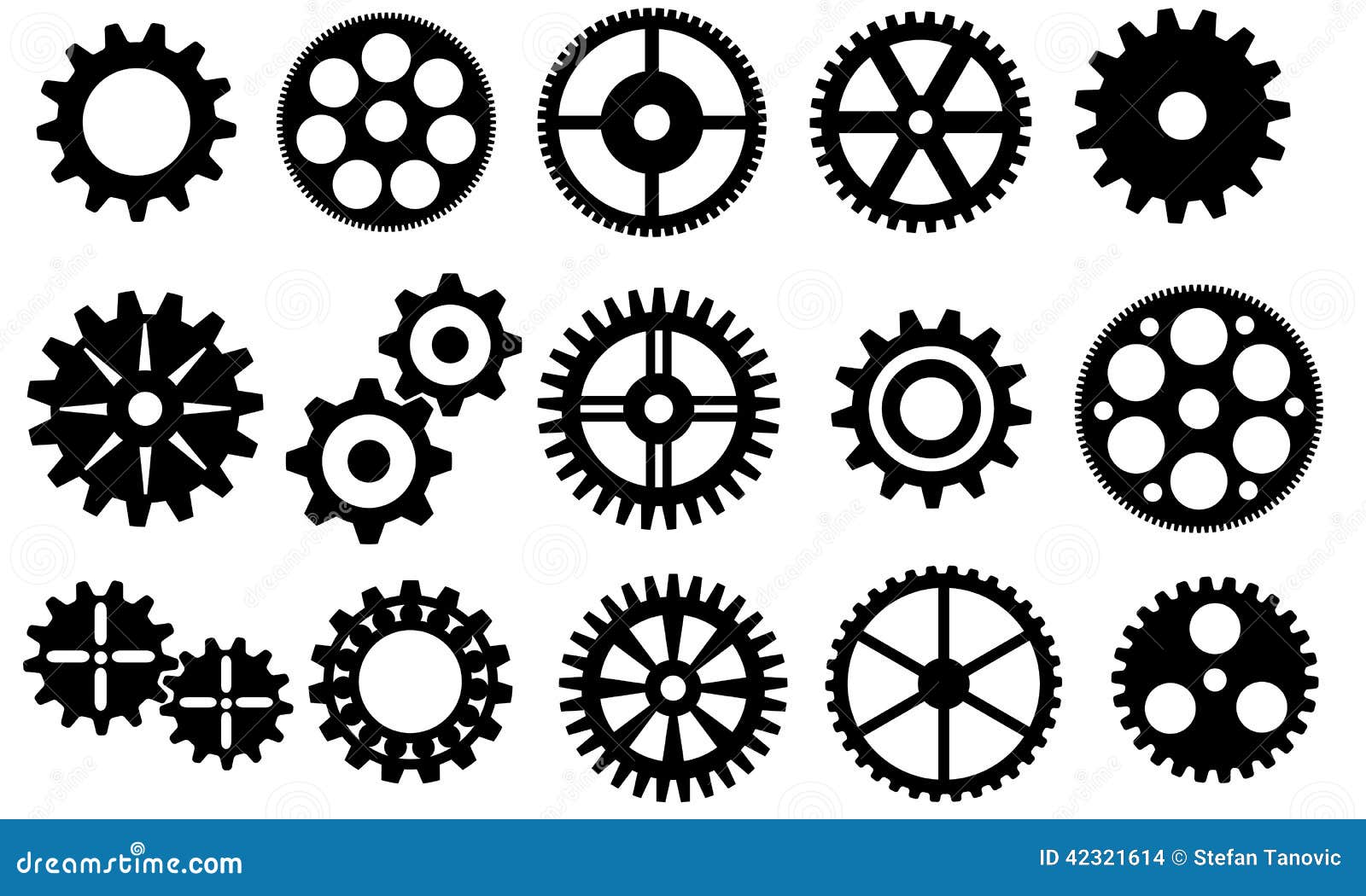 Gears vector set stock vector. Illustration of tehnology - 42321614