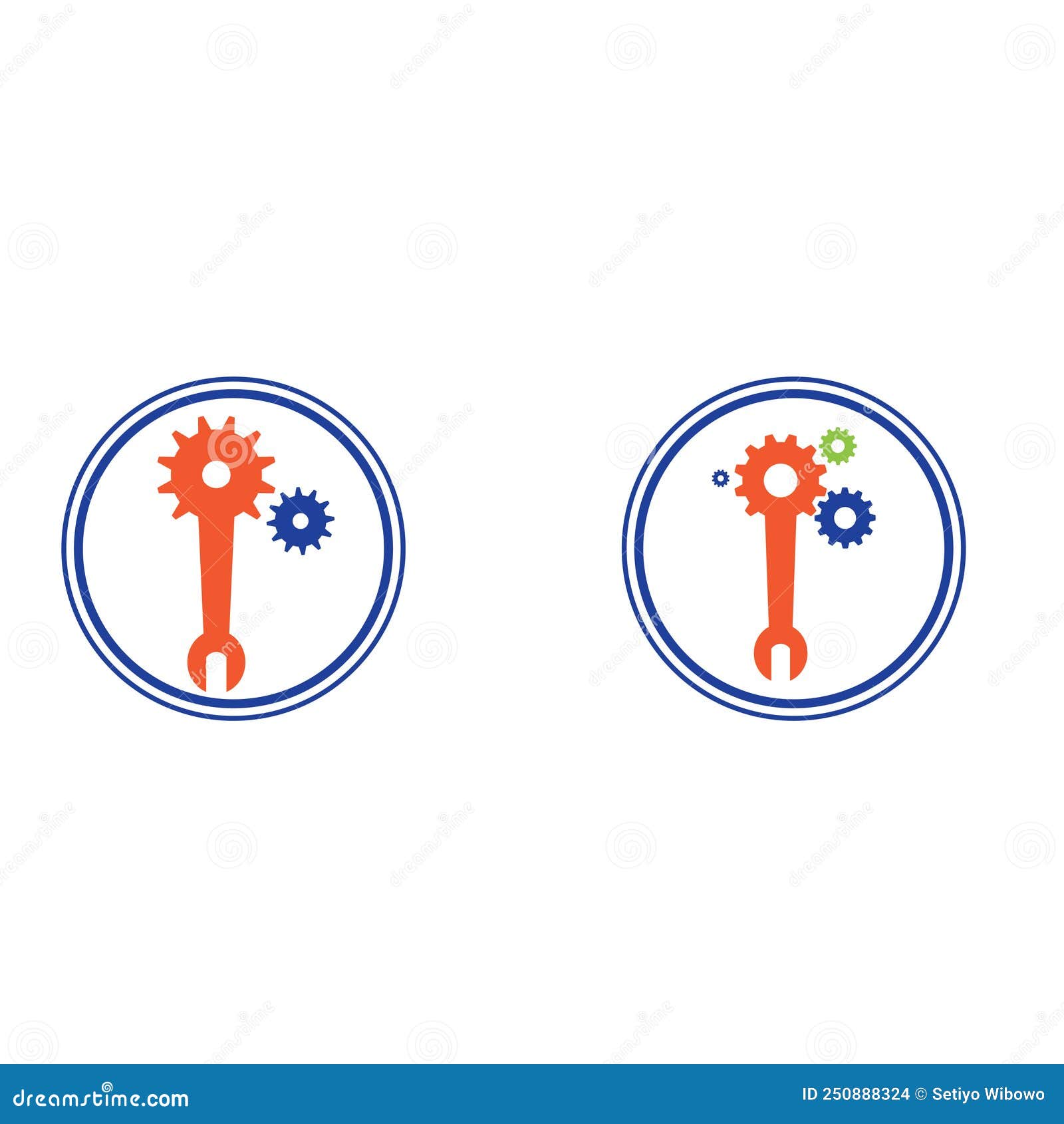 Gearwrench Vector Icon Background Template Stock Vector Illustration