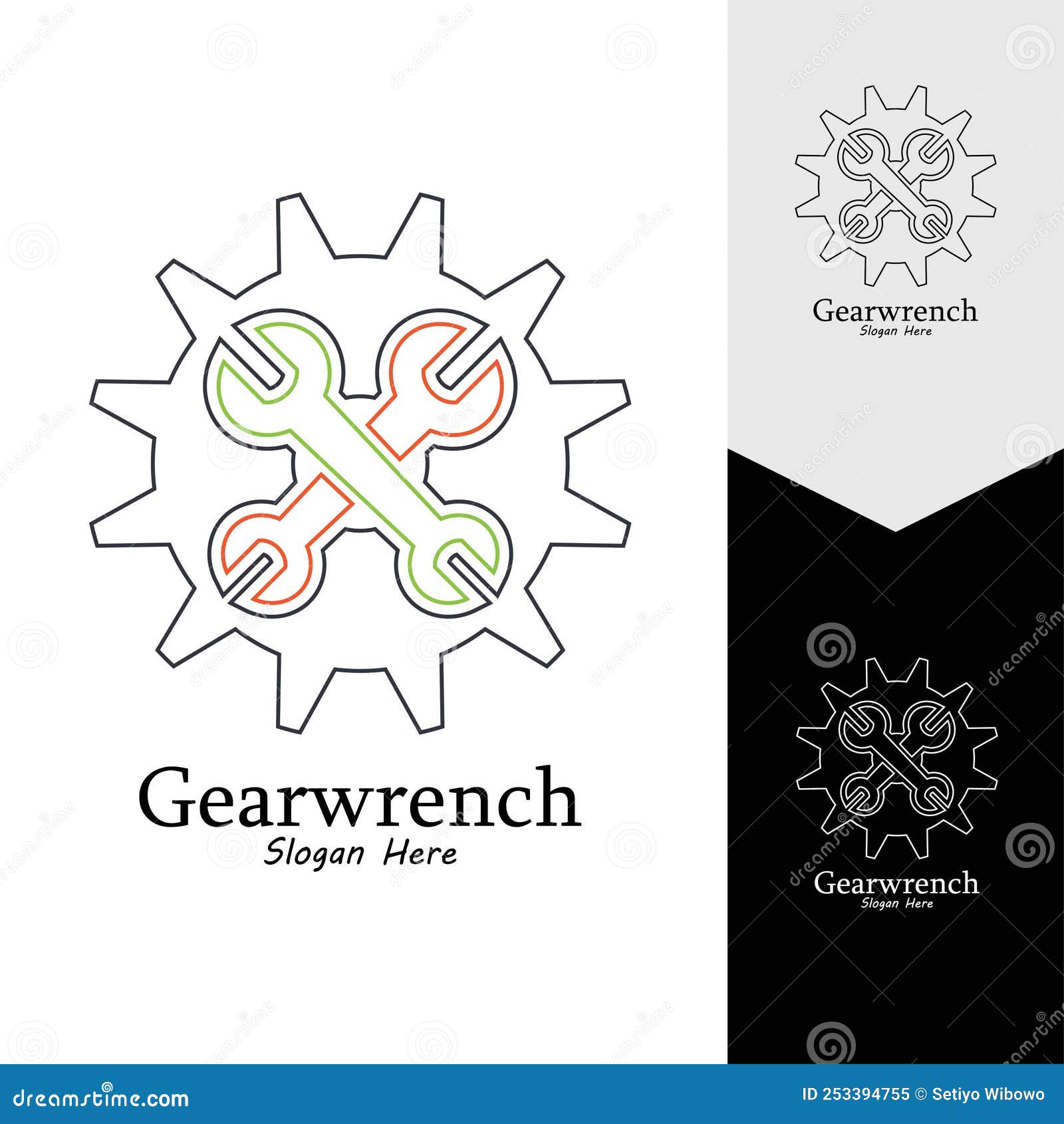 Gearwrench Vector Icon Background Template Stock Vector Illustration