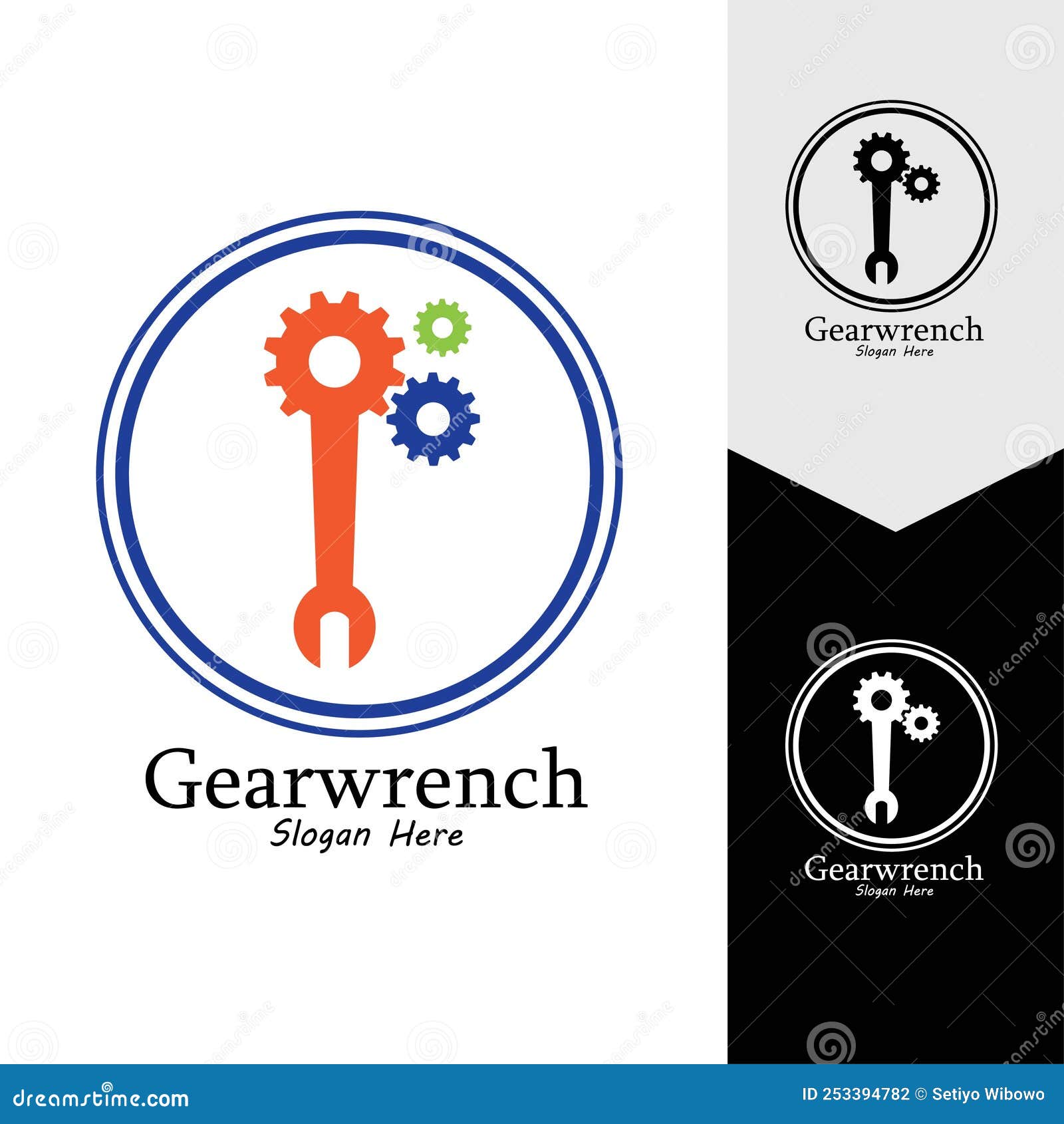Gearwrench Vector Icon Background Template Stock Vector Illustration