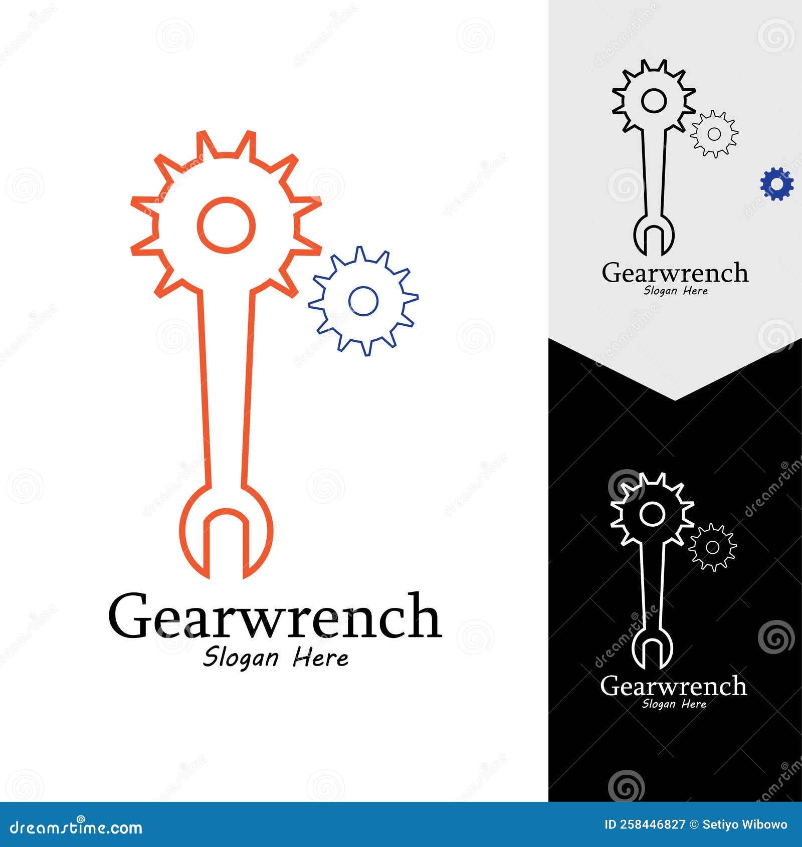 Gearwrench Vector Icon Background Template Stock Vector Illustration of gear, template 258446827