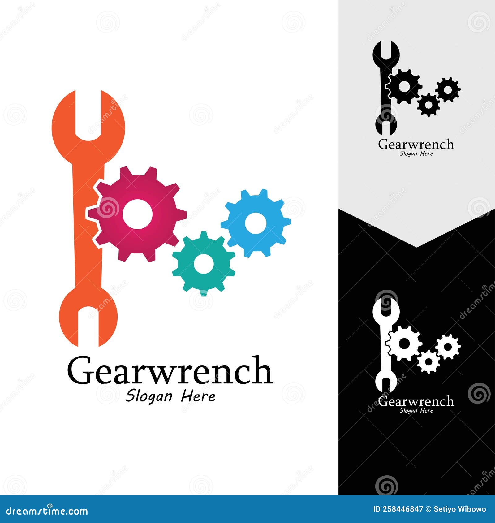 Gearwrench Vector Icon Background Template Stock Vector Illustration of concept, spanner