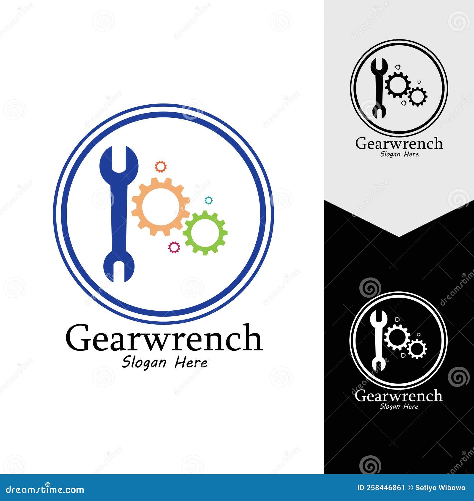 Gearwrench Vector Icon Background Template Stock Vector Illustration of support, graphic