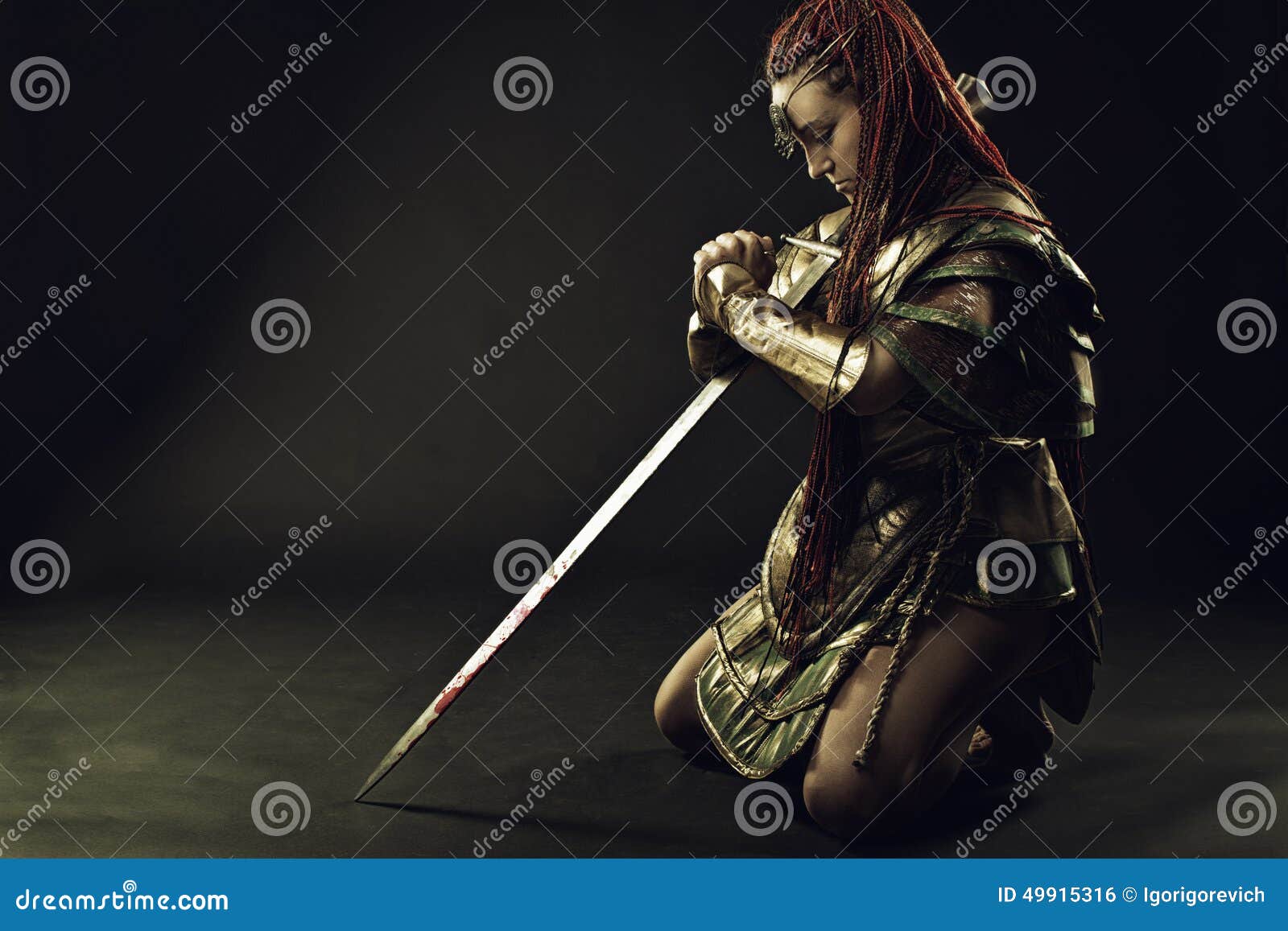 Gebet des Kriegers stockfoto. Bild von scharf, barbarisch - 49915316