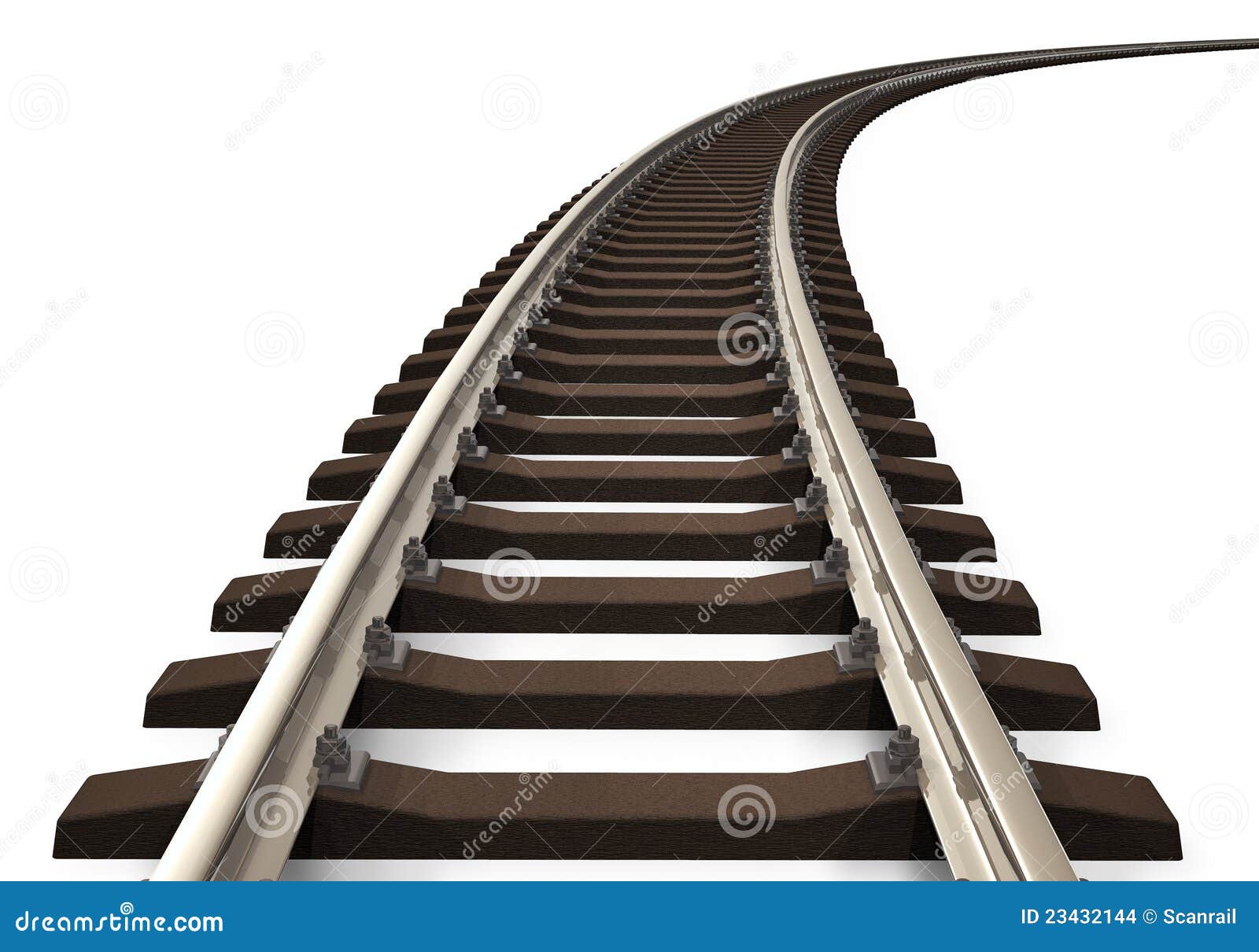 Gebogene Eisenbahnspur stock abbildung. Illustration von industrie